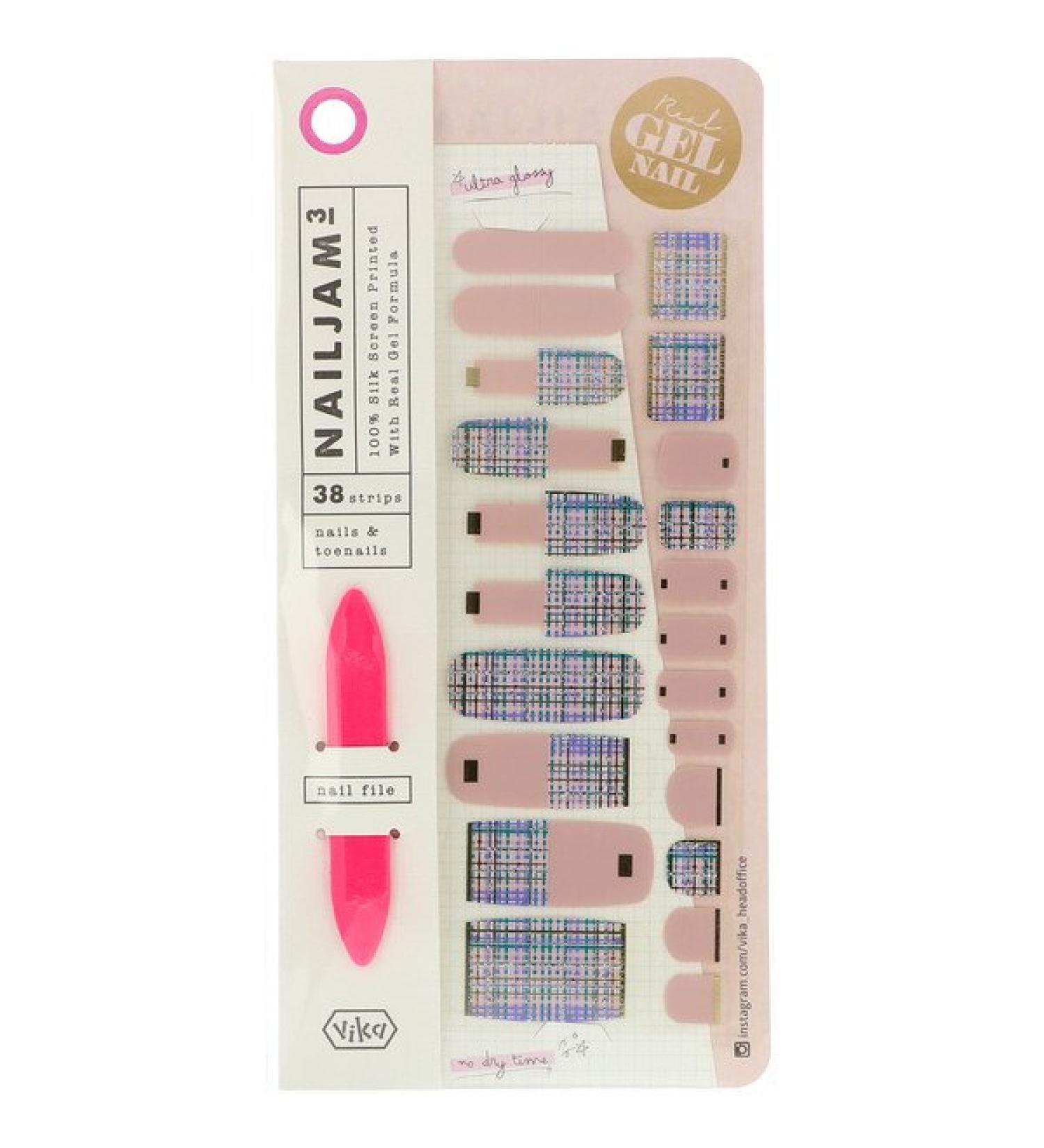Vika Nailjam Gel Nail Strips For Nails & Toenails Get It Girl 38 Strips