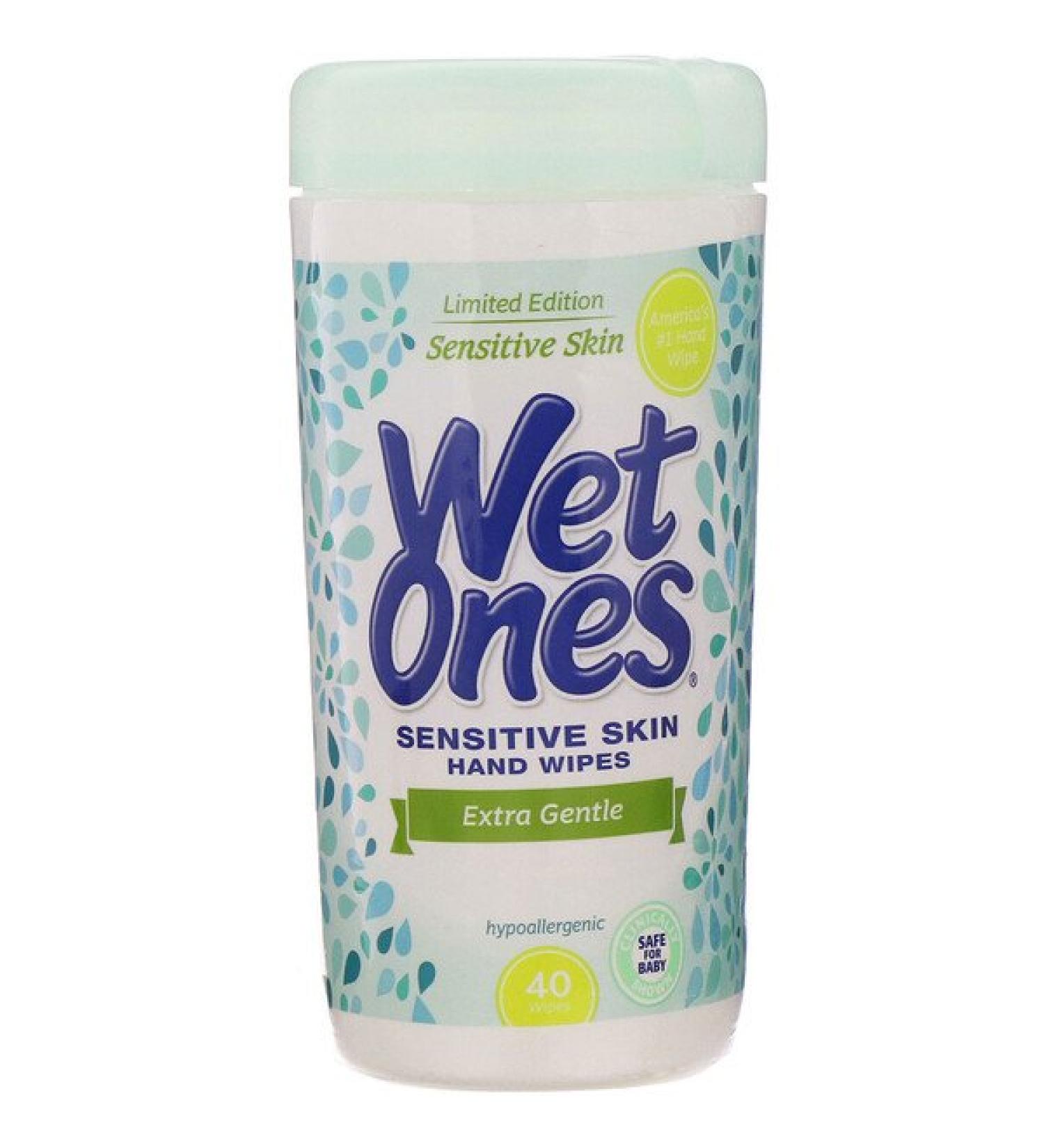 Wet Ones Sensitive Skin Hand Wipes Extra Gentle 40 Wipes