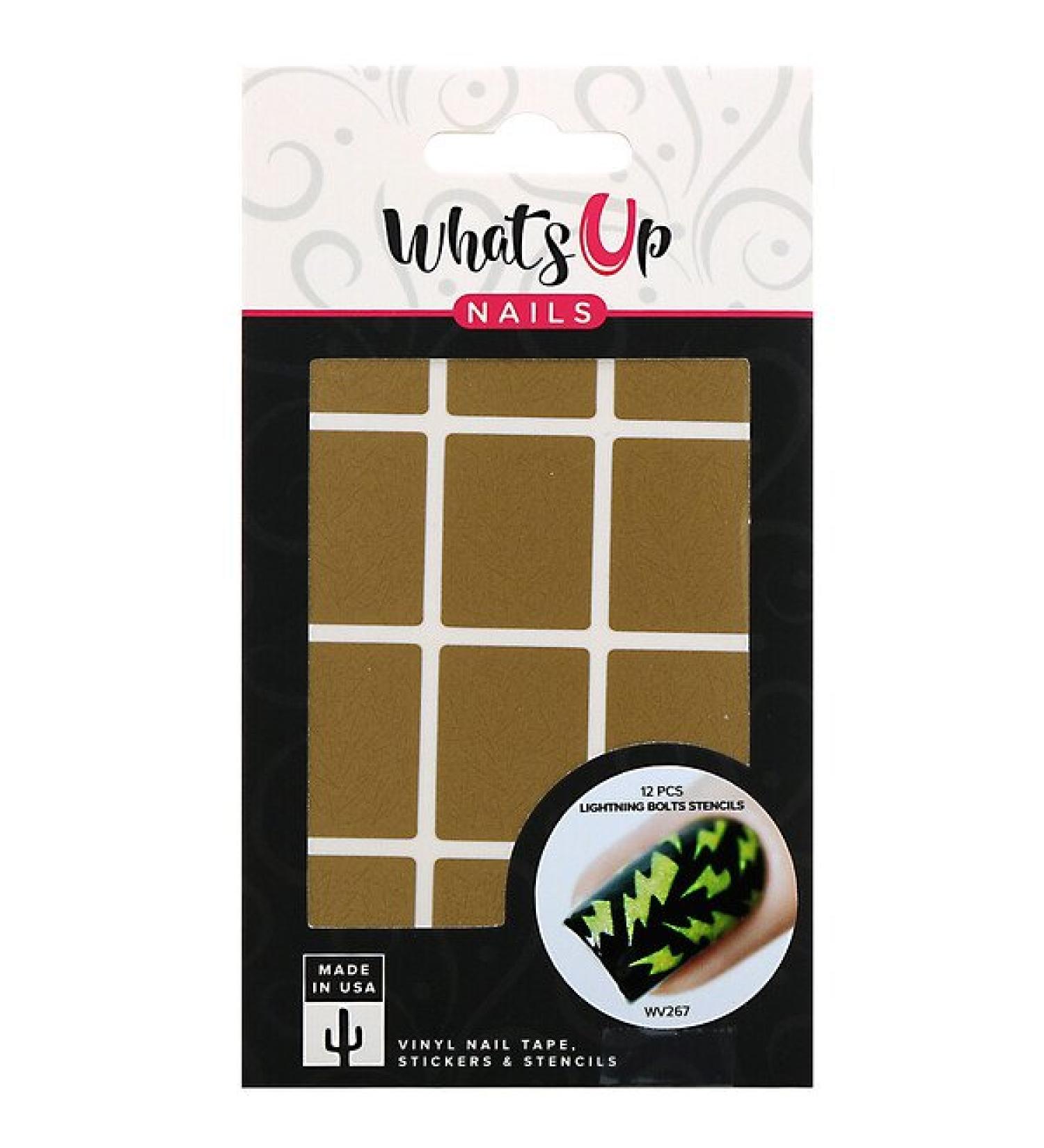 Whats Up Nails Lightning Bolts Stencils 12 Pieces