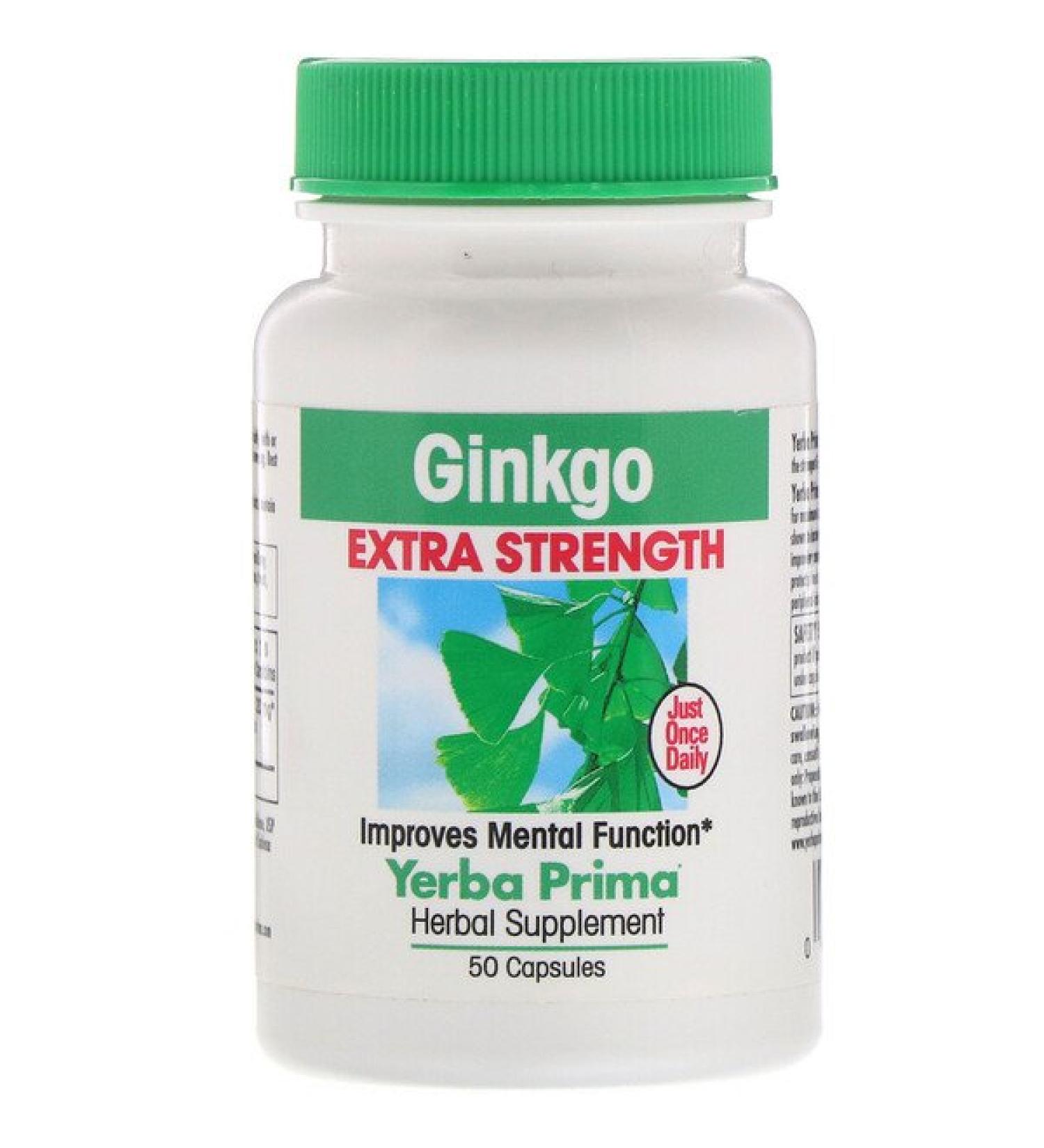Yerba Prima Ginkgo Extra Strength 50 Capsules