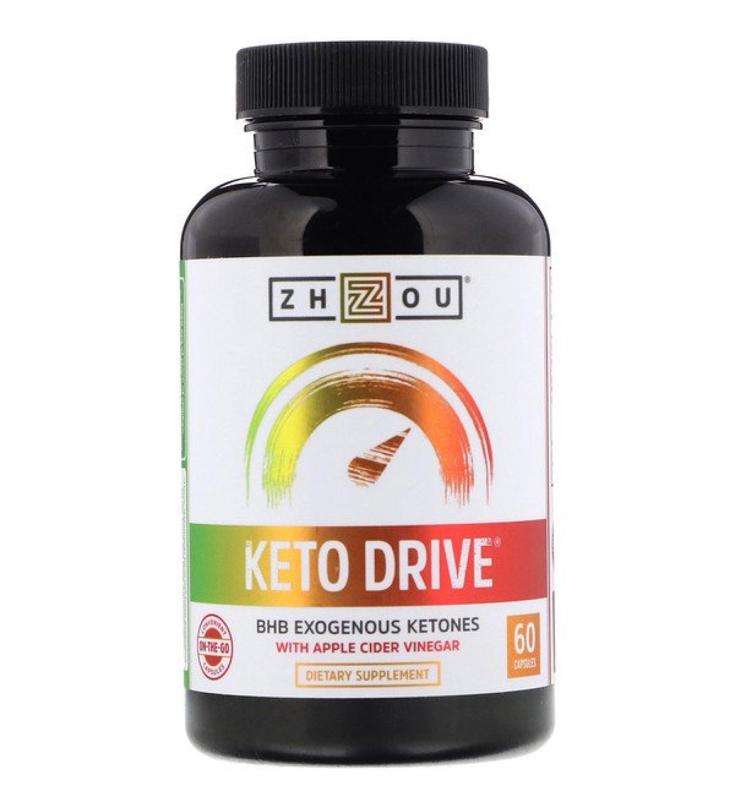 Zhou Nutrition Keto Drive BHB Exogenous Ketones 60 Capsules