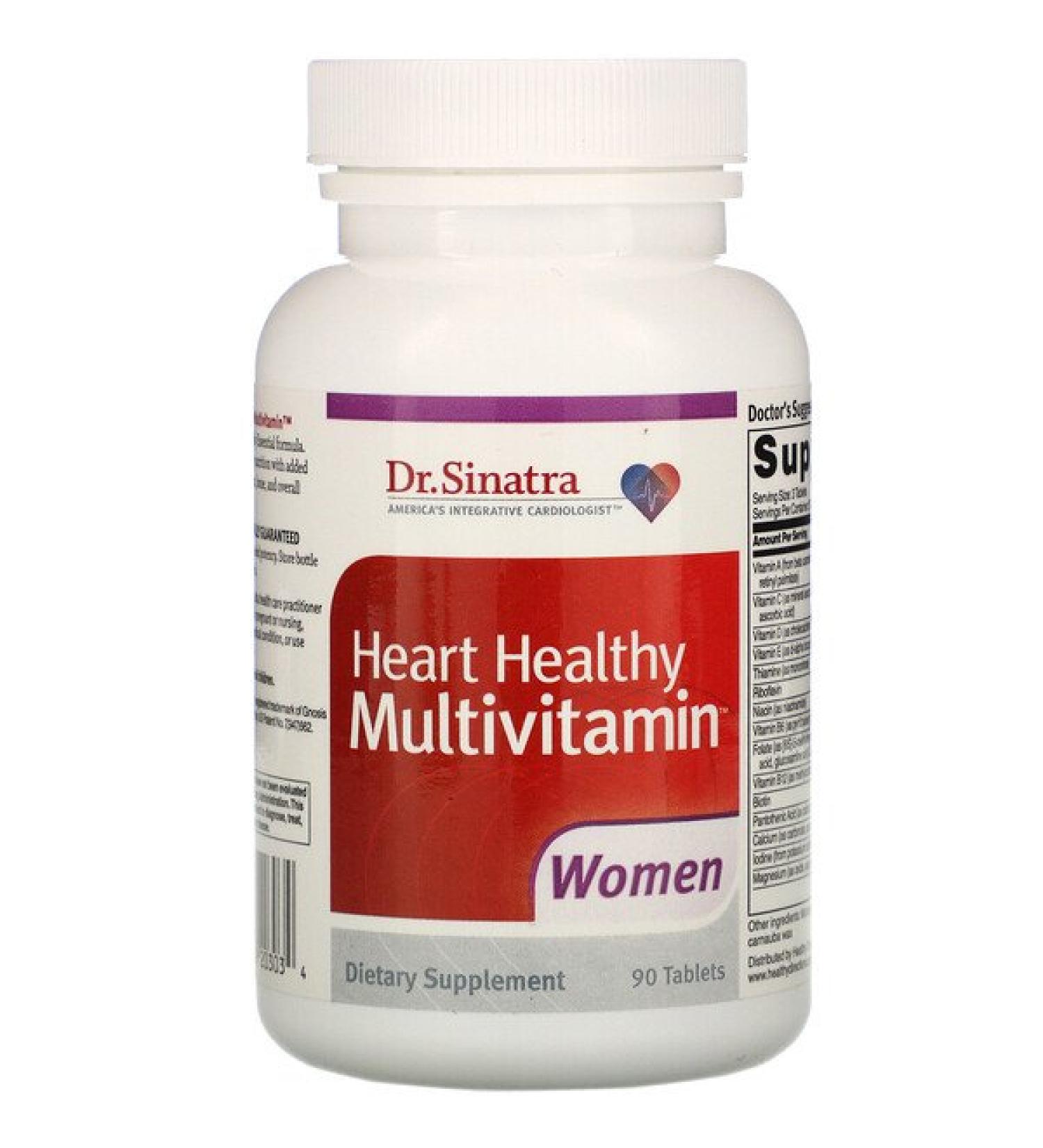 Dr. Sinatra Heart Healthy Multivitamin for Women - 90 Tablets | Support Cardiovascular Health - Buy Online on GoSupps.com