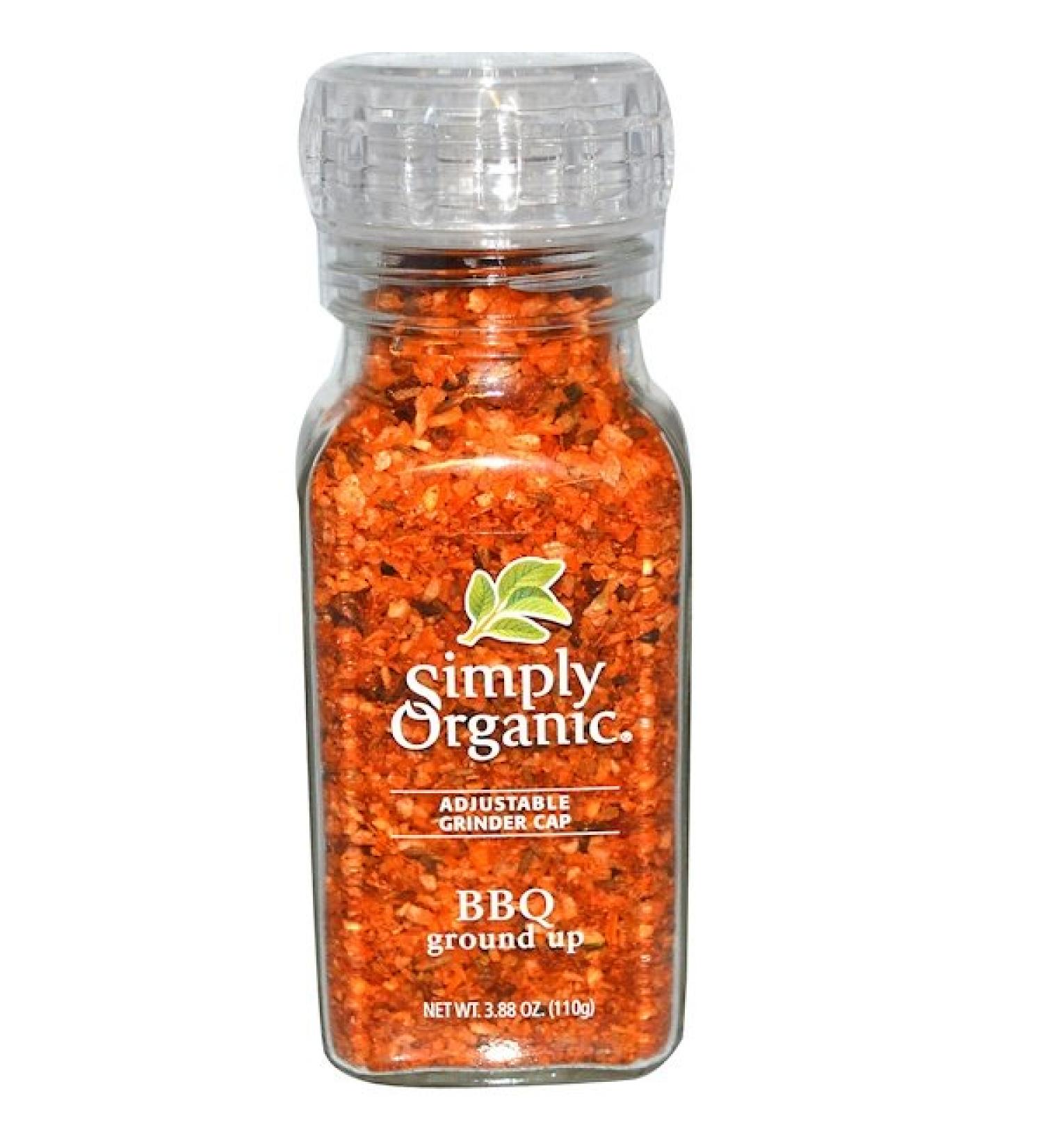 Simply Organic Adjustable Grinder Cap BBQ Ground Up 3.88 oz (110 g)