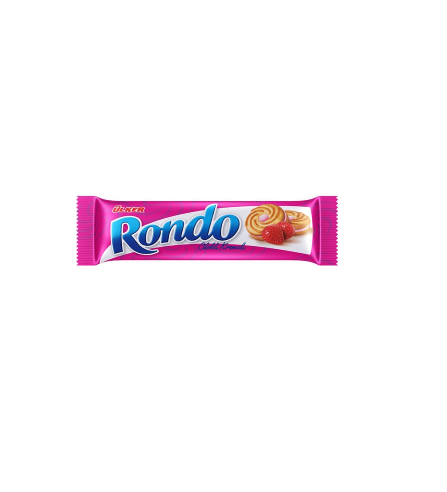 Ulker Rondo Cream Biscuit Strawberry 61 Gr X 24 Pieces