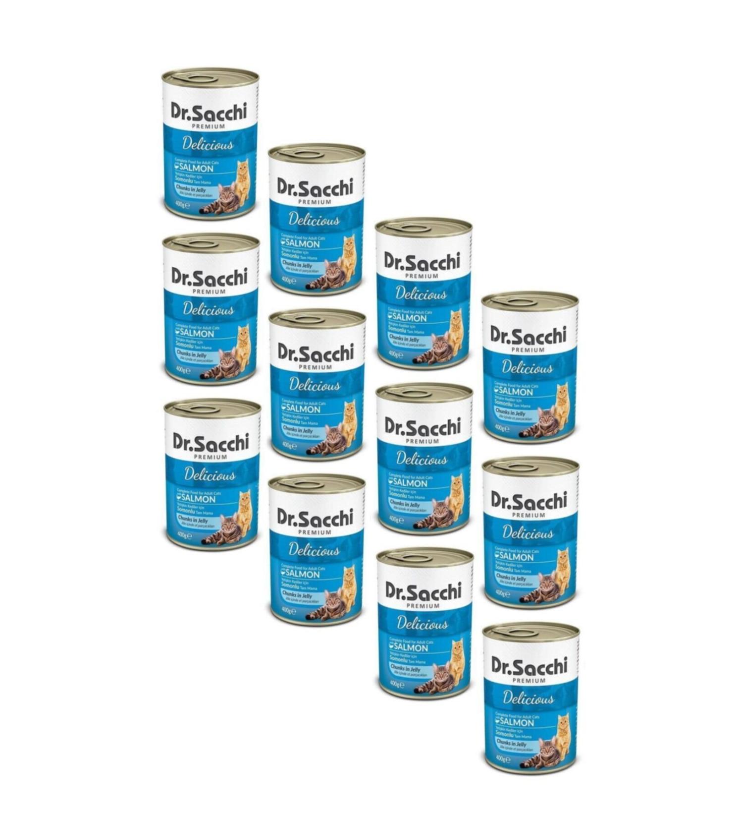 Dr. Sacchi Dr.sacchi Canned Cat Food with Salmon 400 Gr (12 Pieces)
