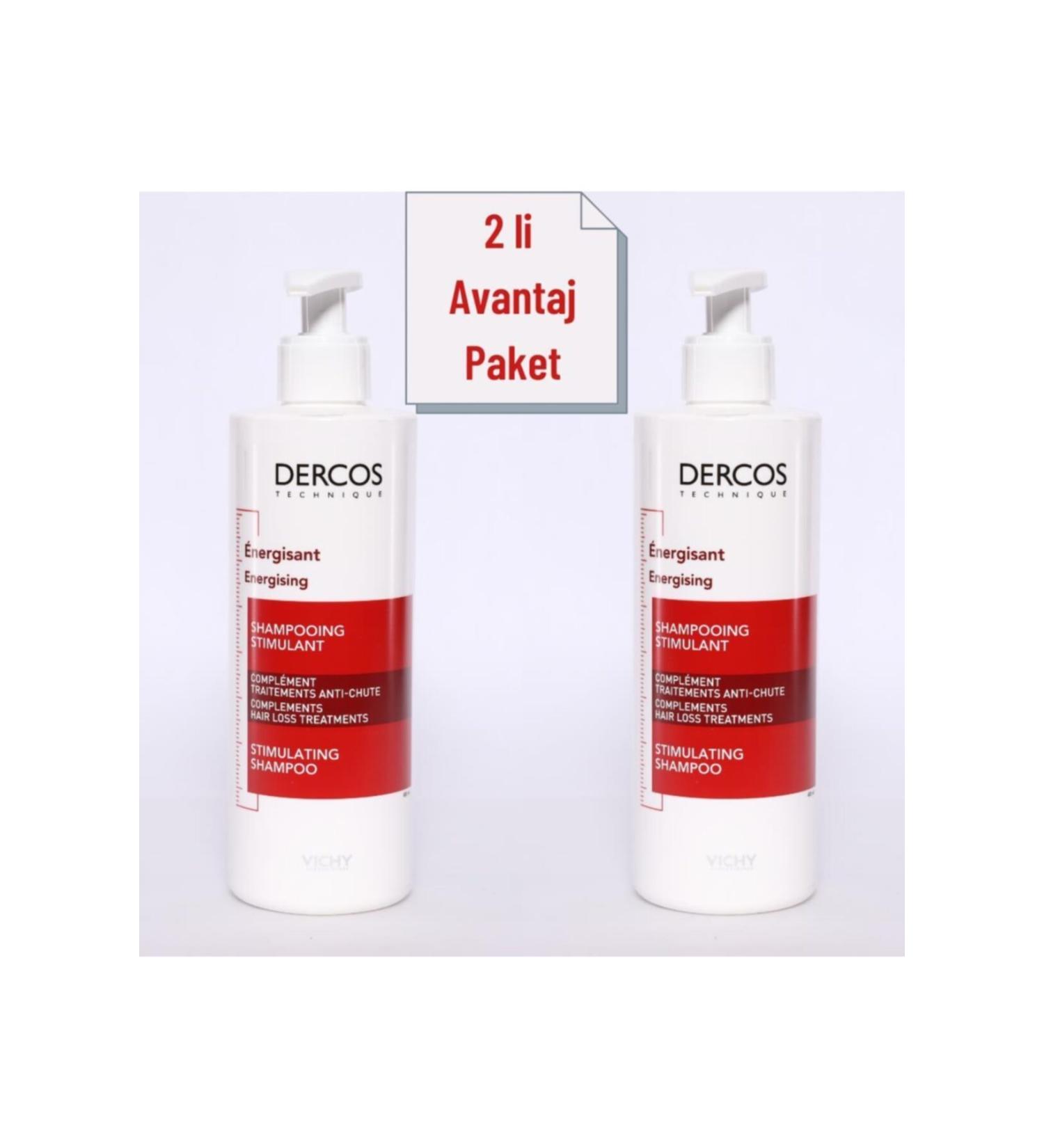 Vichy Dercos Energisant Anti Hair Loss Shampoo 400 Ml 2 Pcs Advantage Package