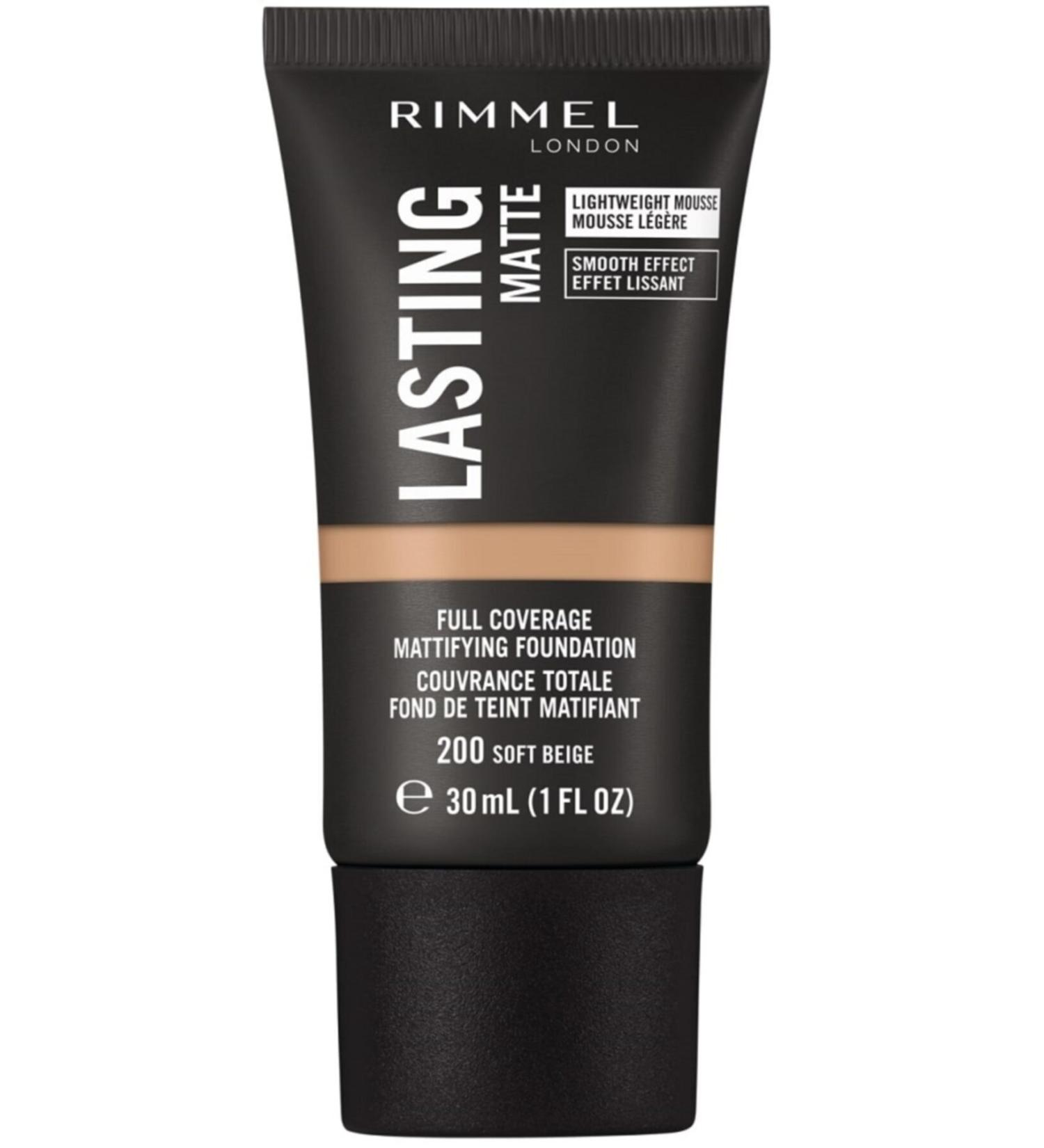 Rimmel London Long-lasting Matte Foundation - 200 Soft Beige - - Buy Online on GoSupps.com