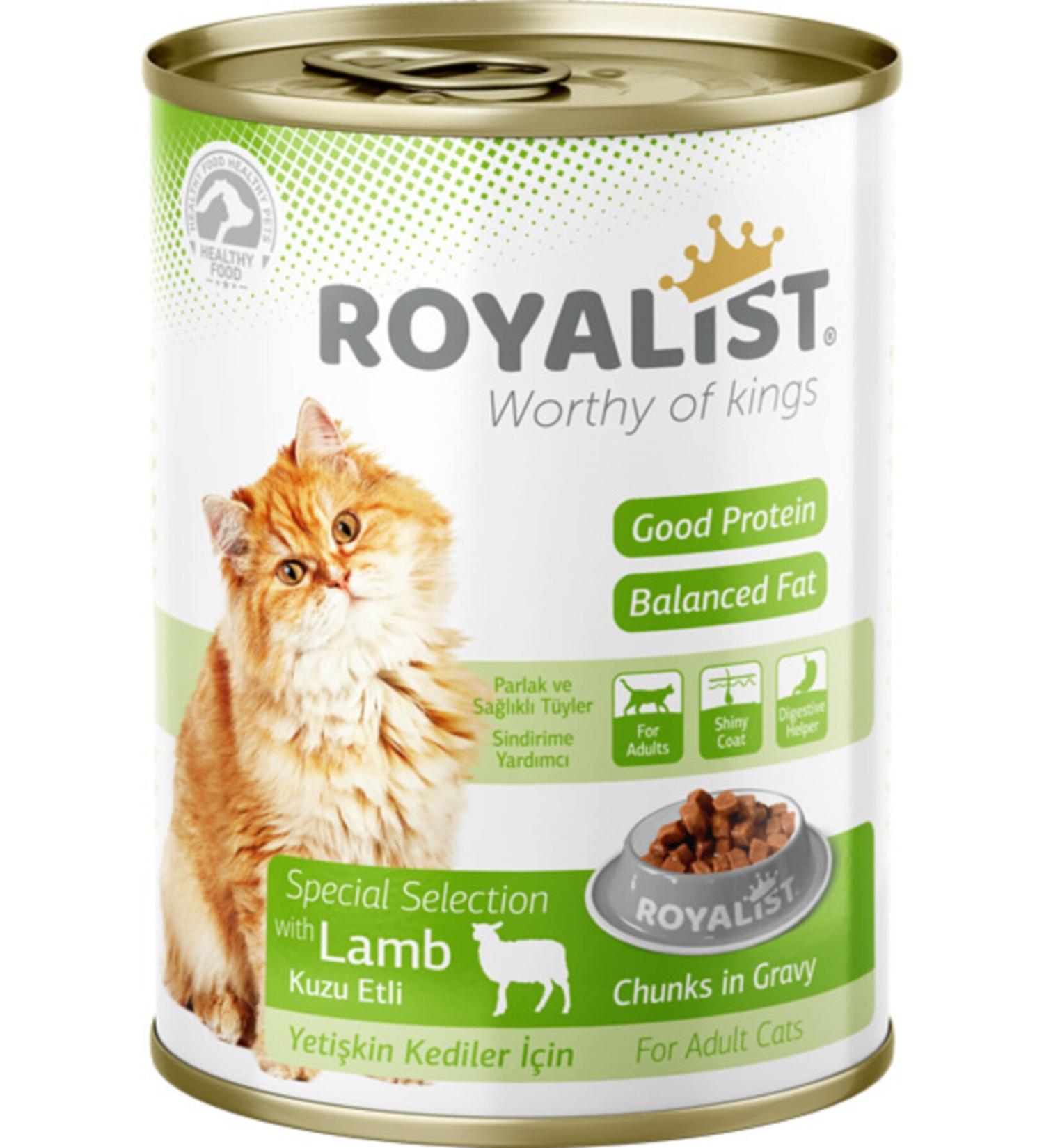 Royalist Lamb Chunks with Gravy Sauce Adult Cat Canned Food 400 Gr X 12 Pieces