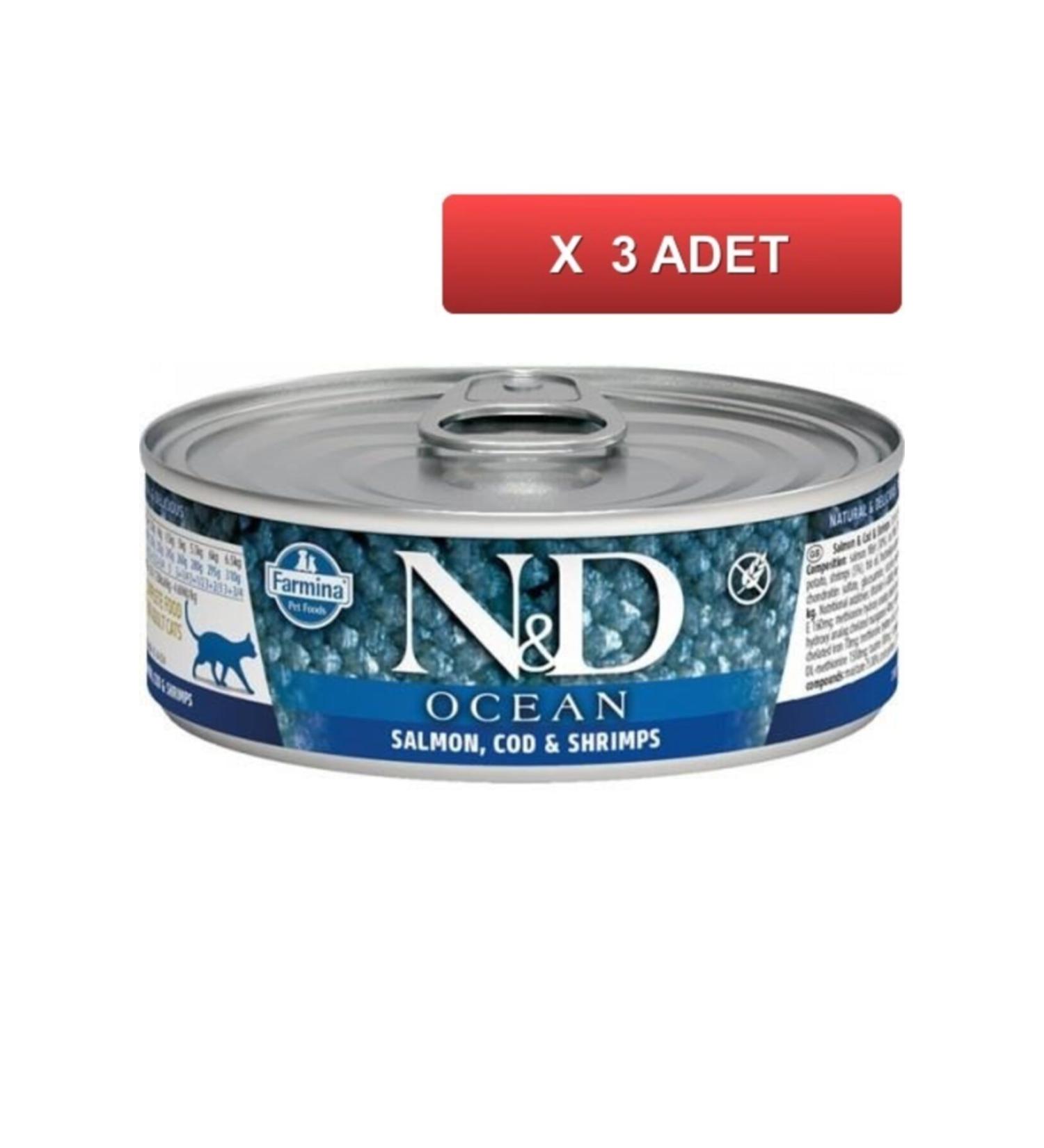 N & D Nd Ocean Cod Fish Kitten Canned Food 80 Gr (3 Pieces)
