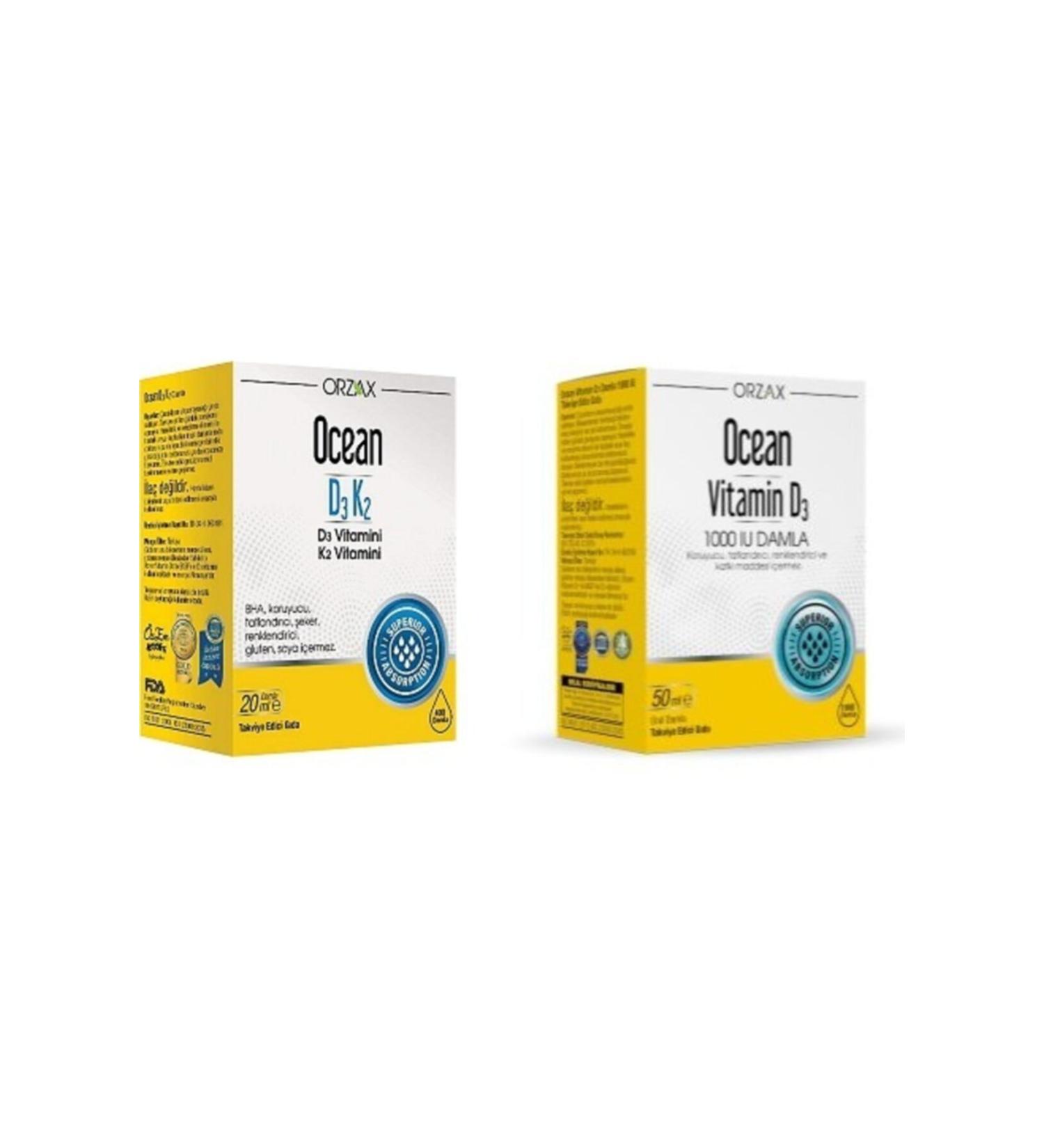 Ocean Ocean Drop Set D3k2 Drop 20 Ml And D3 1000 Iu Drop 50 Ml