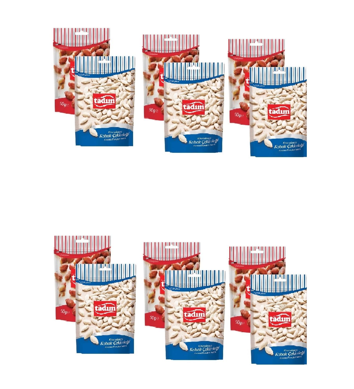 Tad m Roasted Salted Peanuts 90 Gr X 6 Pieces Unsalted Pumpkin Seeds 80 Gr X 6 Pieces