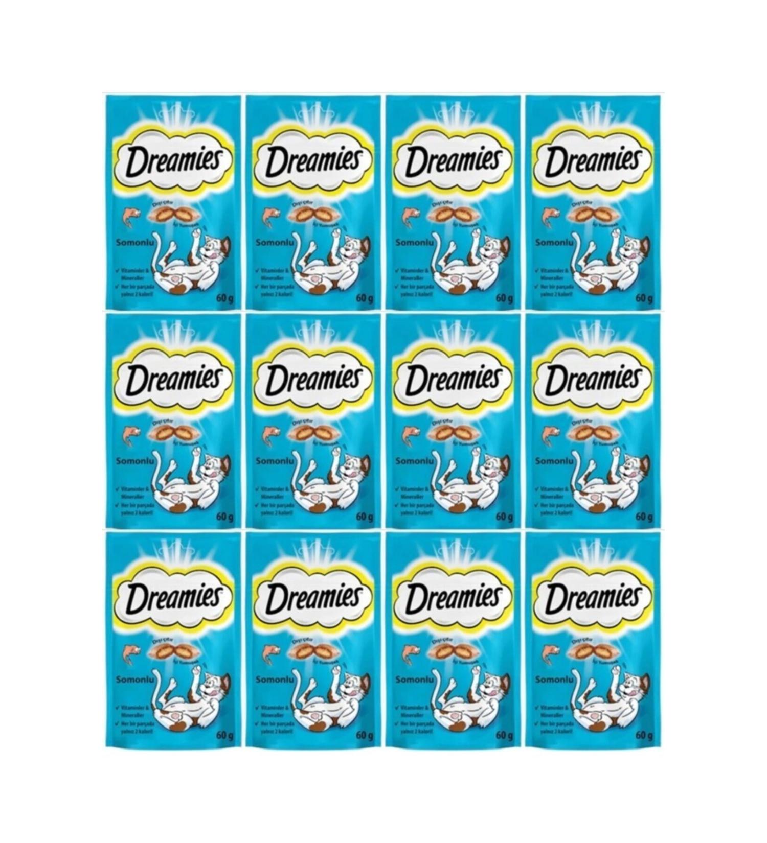 Dreamies Cat Reward Food Salmon 60 gr 12 Pieces - Buy Online on GoSupps.com