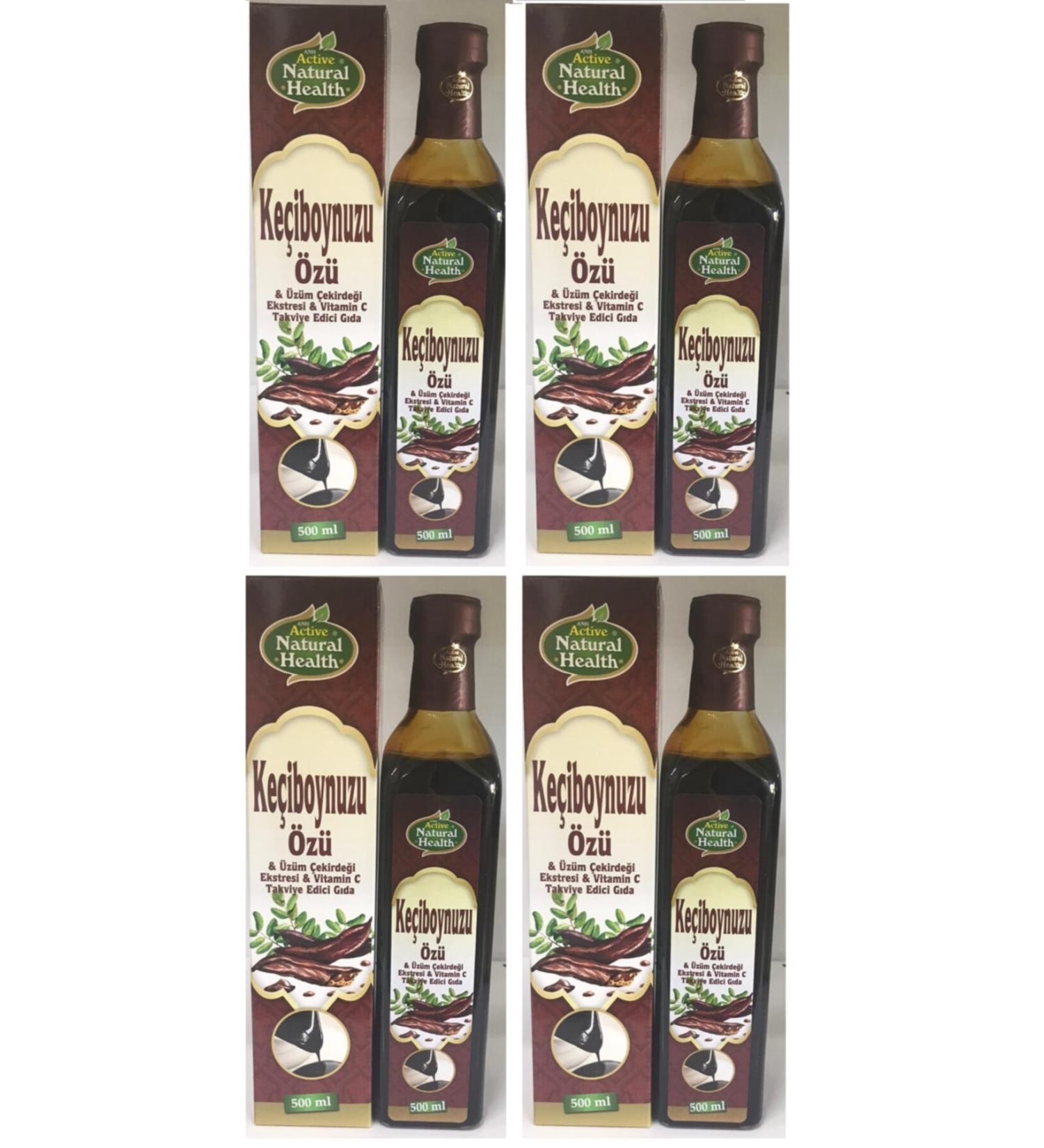 Active Natural Health Active Natural Grape Extract Vitamin C Carob Extract 500 Ml 4 Piece Set 4*500