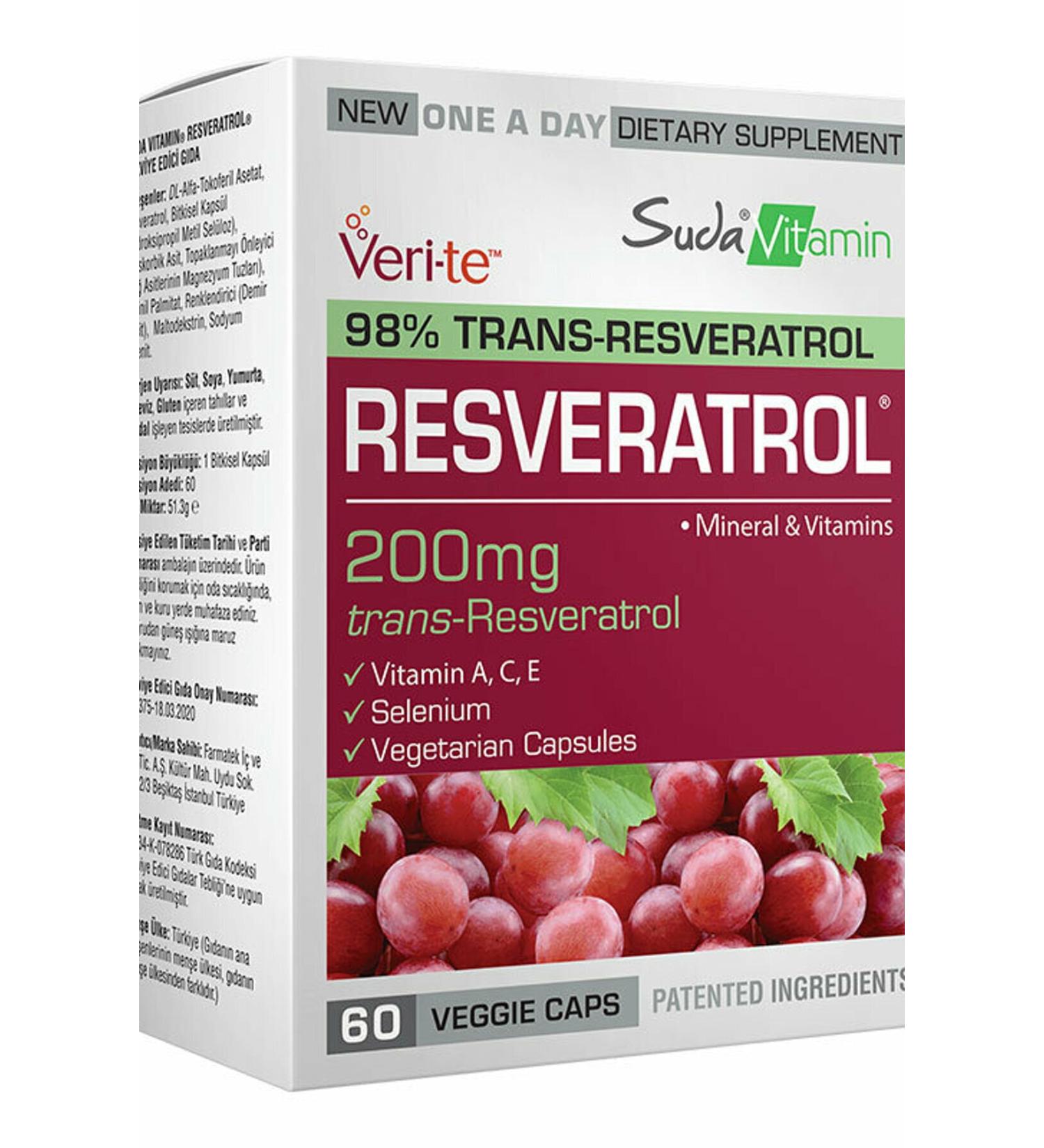 Party World Water Vitamin Resveratrol 200 Mg 60 Capsules - Buy Online on GoSupps.com
