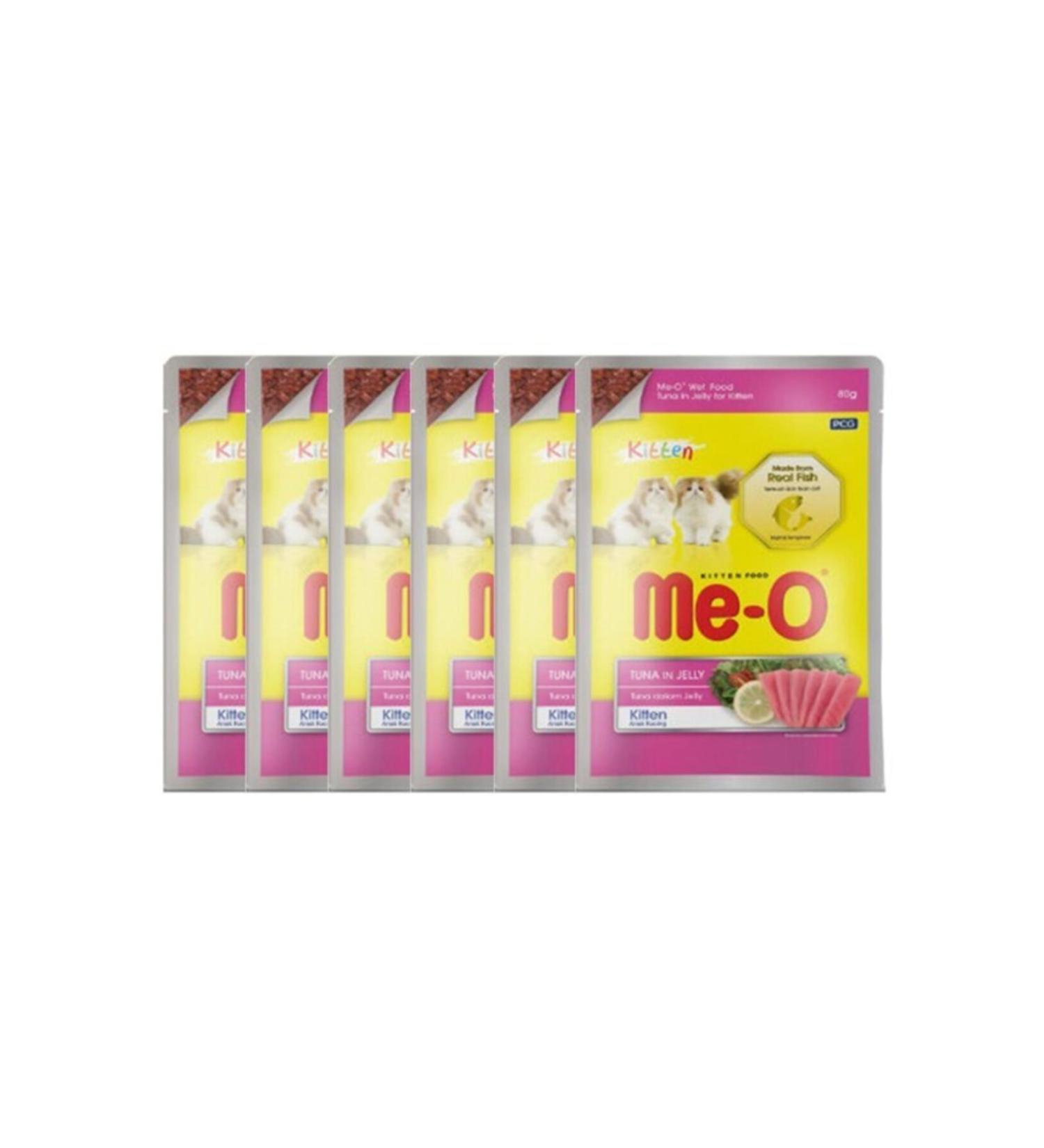 me-o Canned Tuna Pouch Kitten Food in Jelly 80 Gr X 6 Pieces