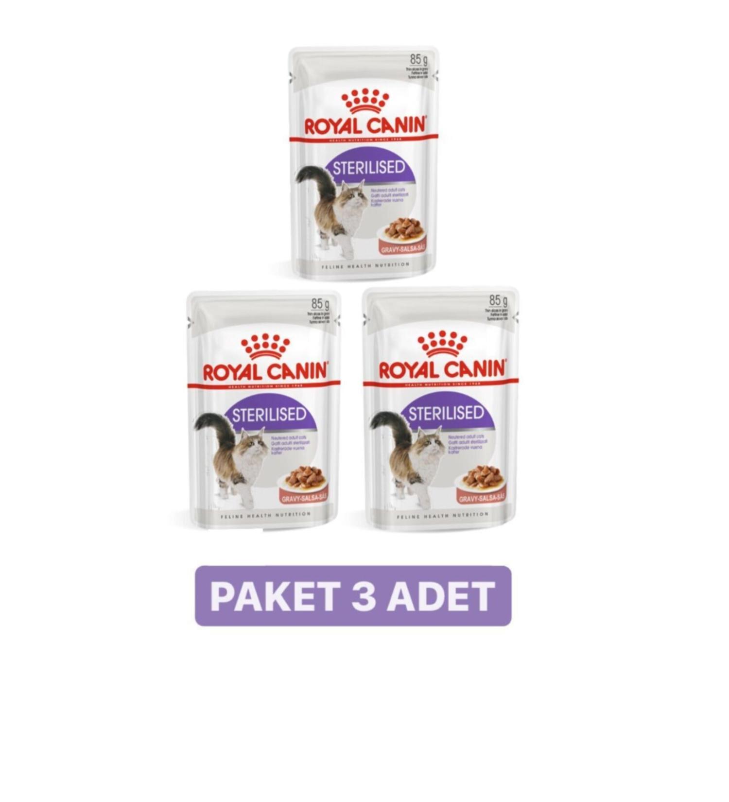 Royal Canin Sterilized Gravy Neutered Wet Cat Food 85 Gr X 3 Pieces