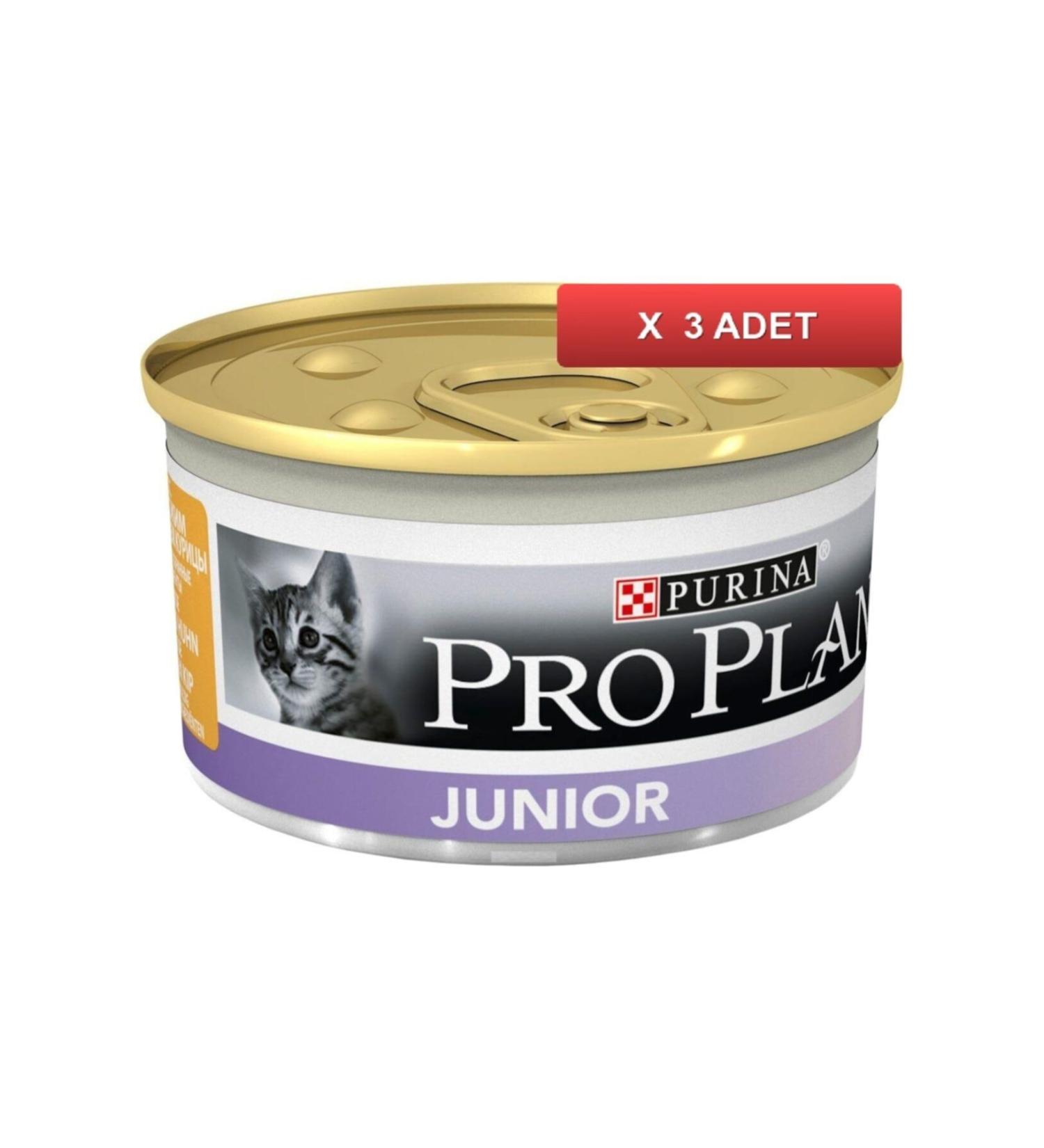 Pro Plan Junior Chicken Kitten Cat Food 85 Gr (3 Pieces)