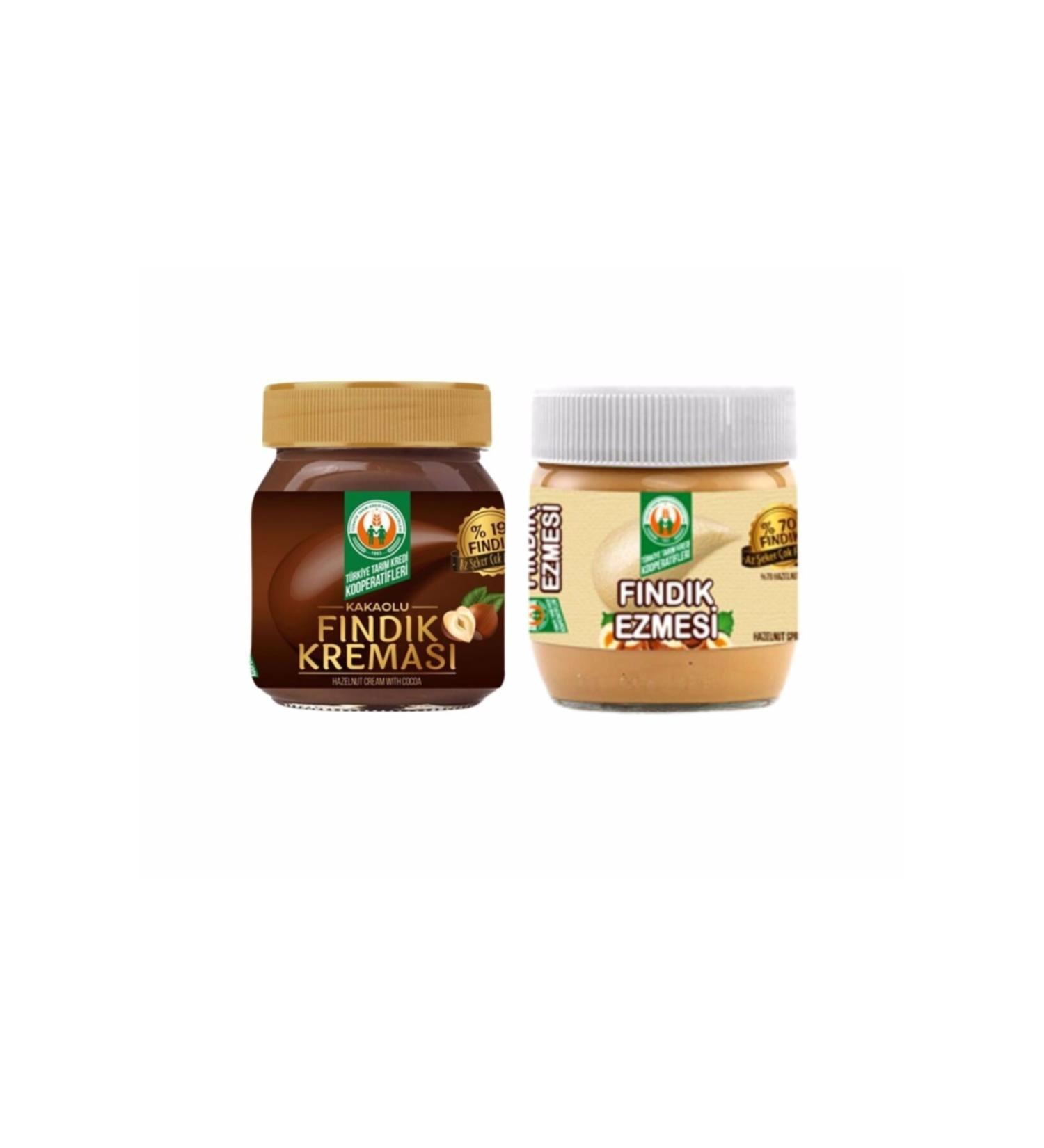 Agricultural Credit Union Hazelnut Paste 400 Gr + Cocoa Hazelnut Cream 400 Gr