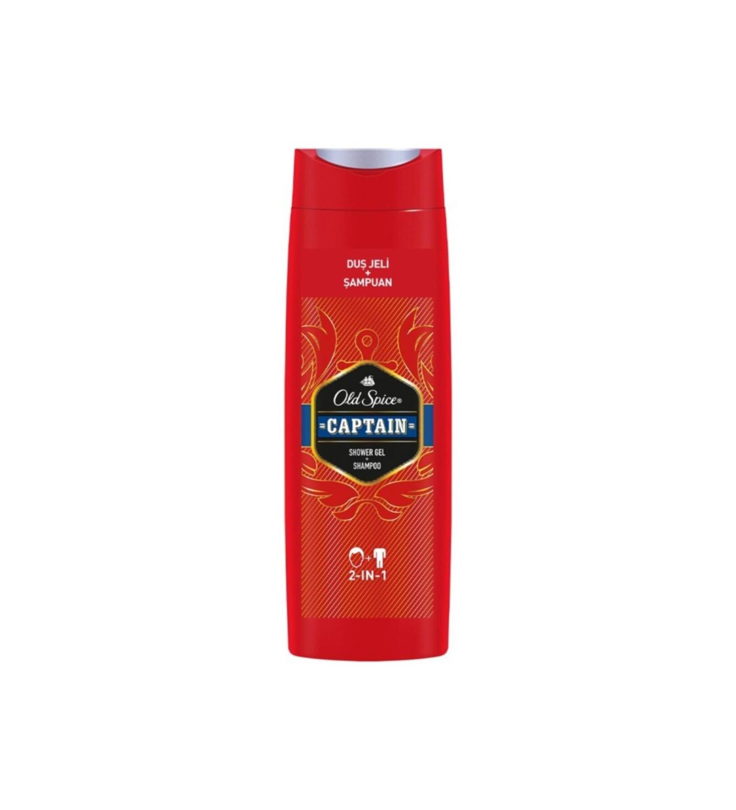 Old Spice Captain Men's Shower Gel & Shampoo 400 Ml (1 Piece)