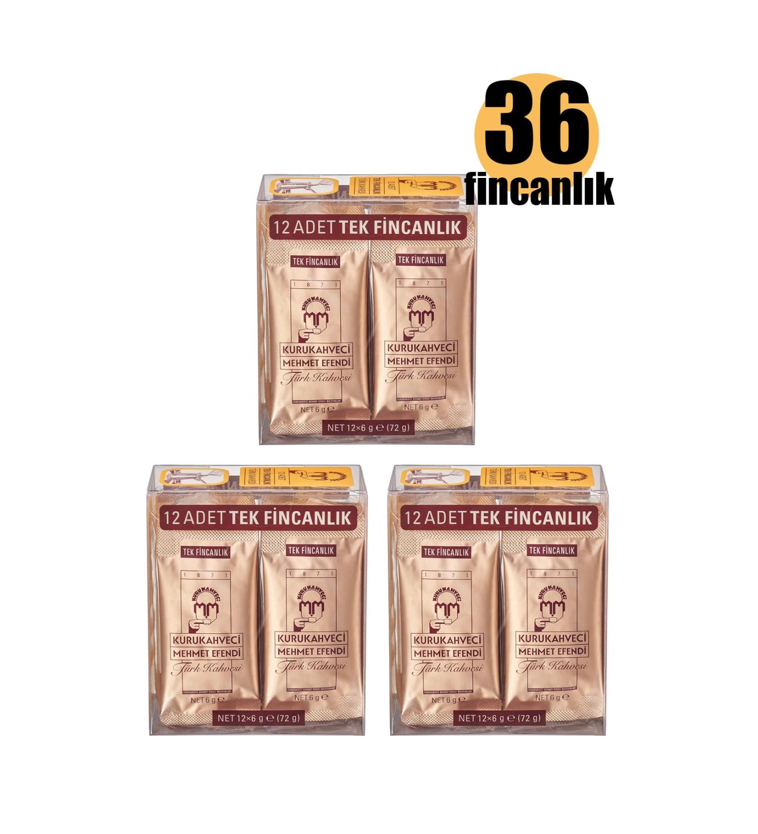 Mehmet Efendi Single Cup Turkish Coffee 6gx36