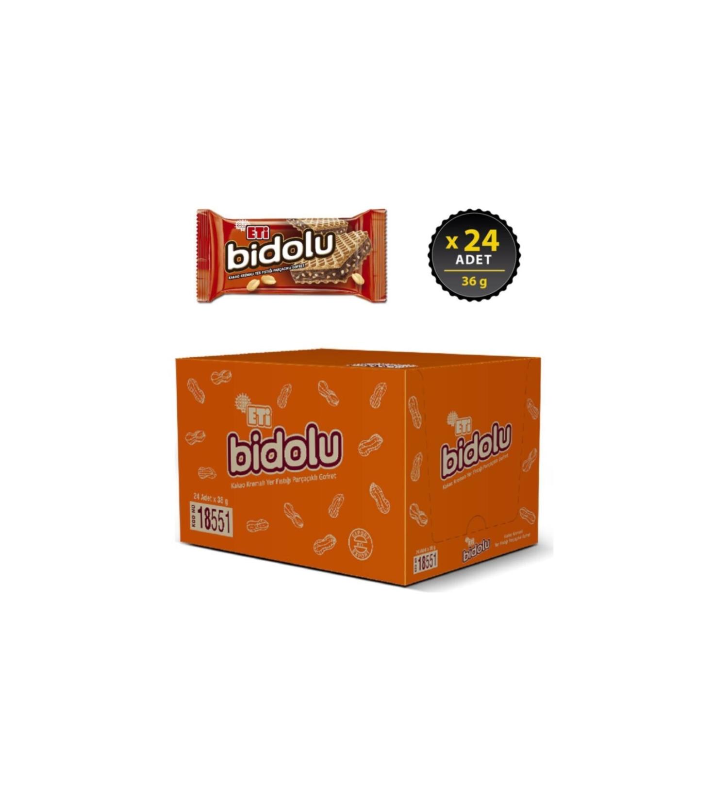 Eti Bidolu Cocoa Peanut 36 Gr X 24 Pieces