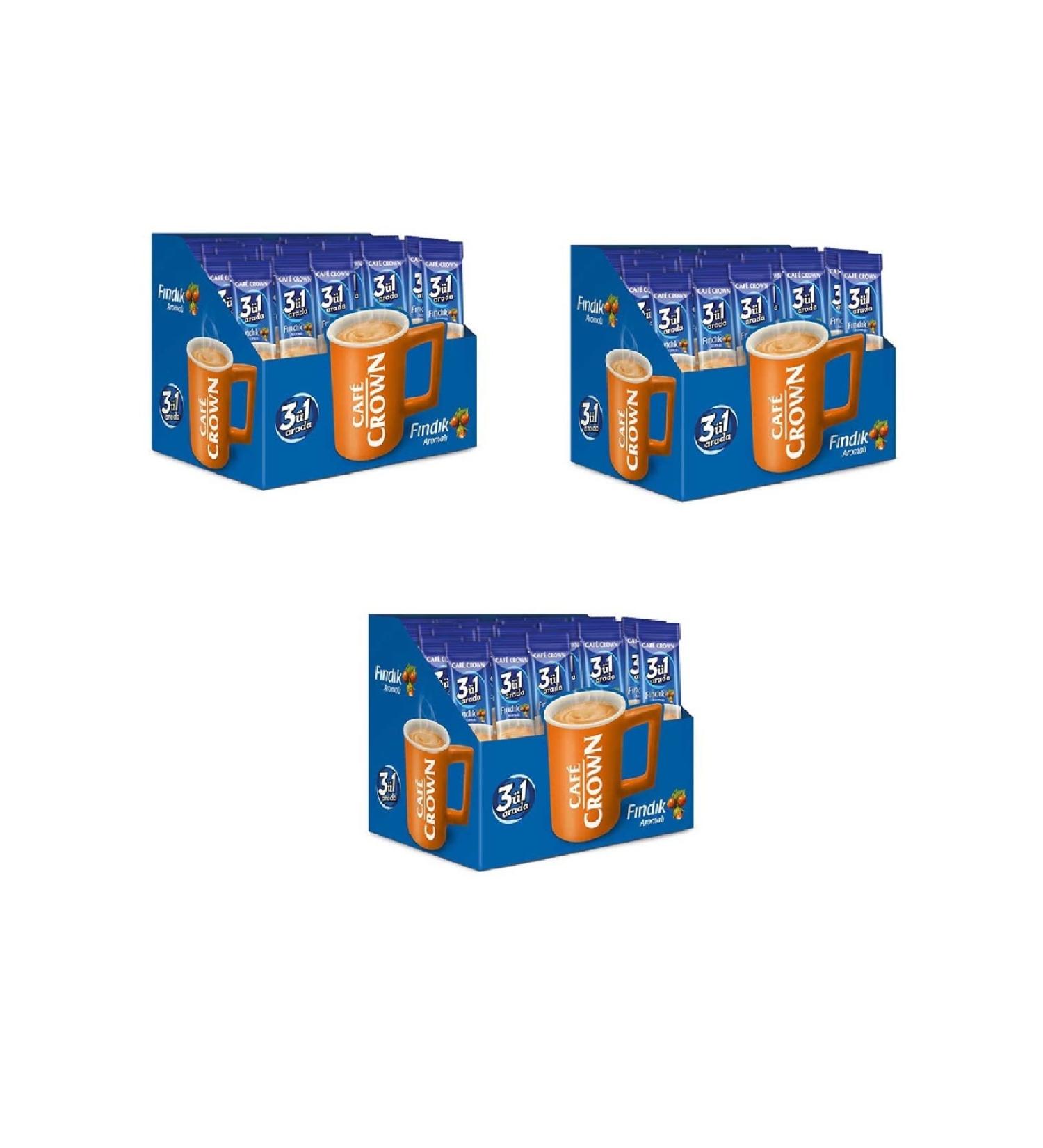Cafe Crown 3 in 1 Hazelnut 40 Pieces Pack 18 Gr X 3 Pieces