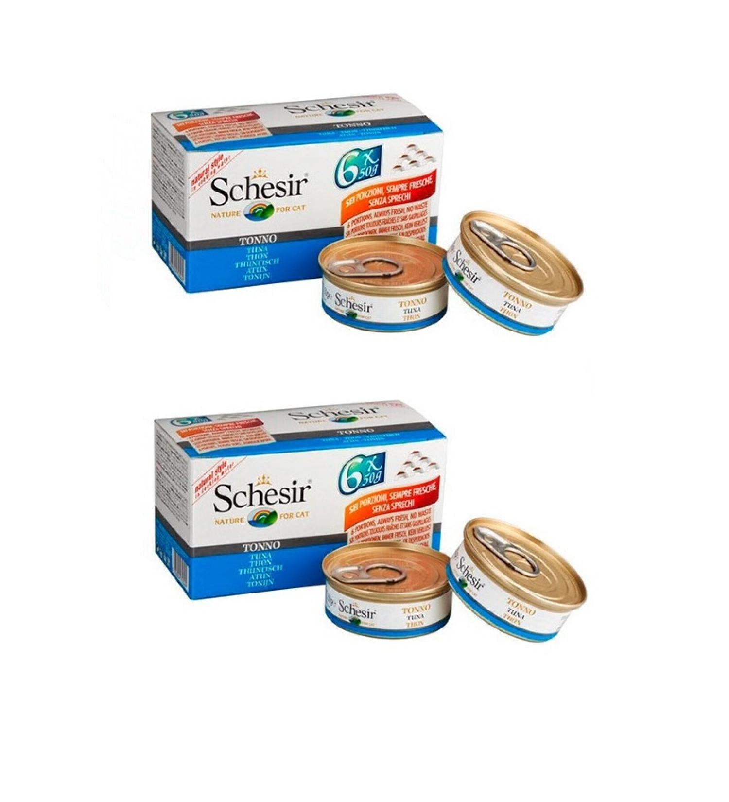 Schesir Multipack Tuna Cat Canned Food 6 X 50 Gr 2 Li Eco Package