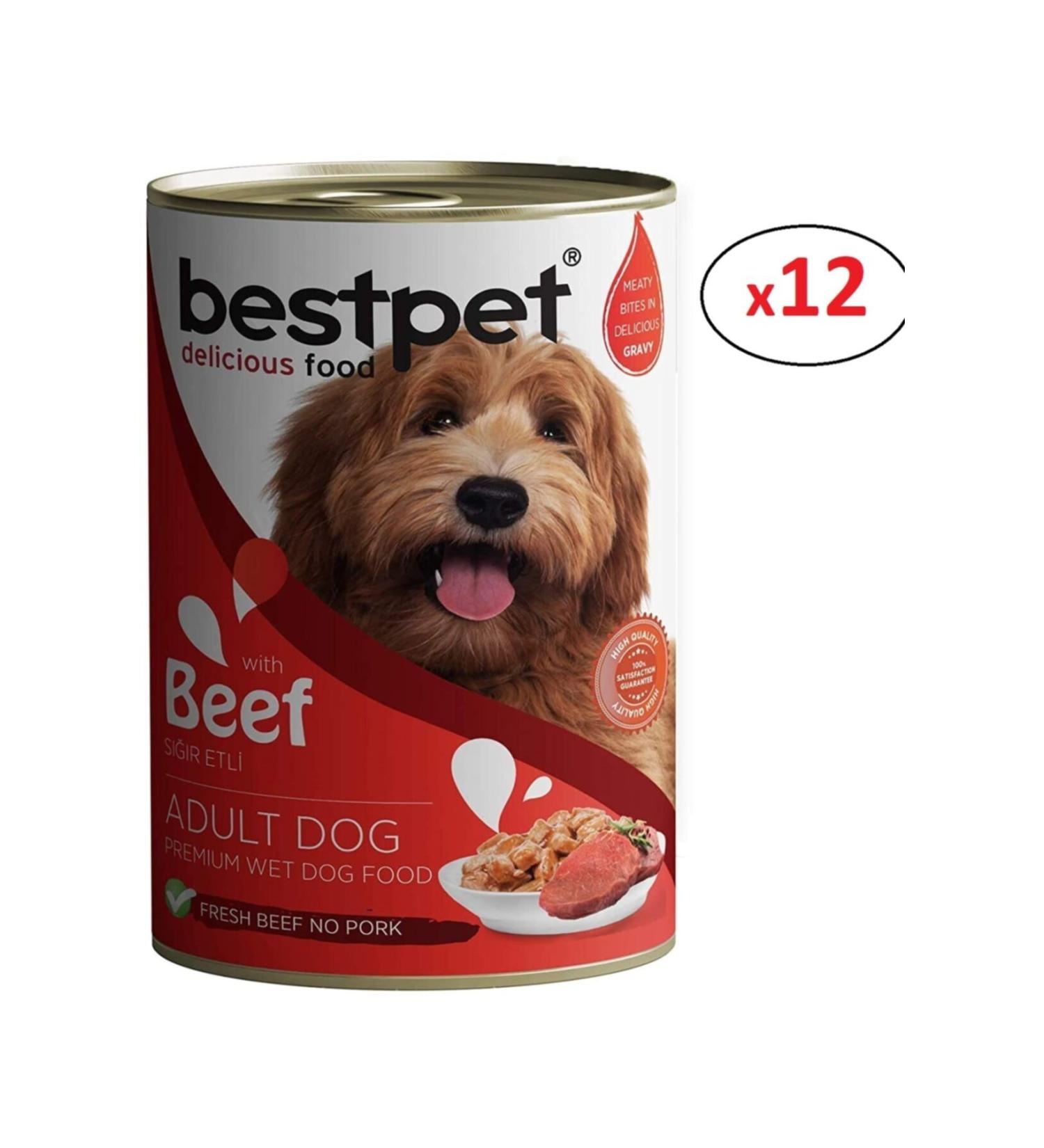 Bestpet Best Pet Steak Dog Canned Food 415 Gr 12 Pieces