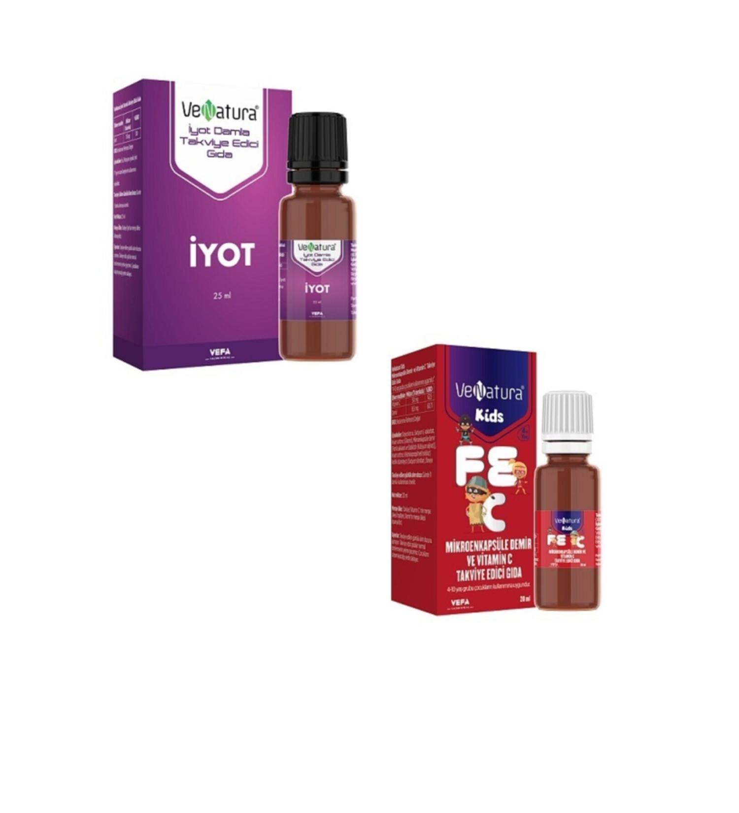 Venatura Iodine 150 Mg 25 Ml + Kids Microencapsulated Iron and Vitamin C Supplement 20 Ml