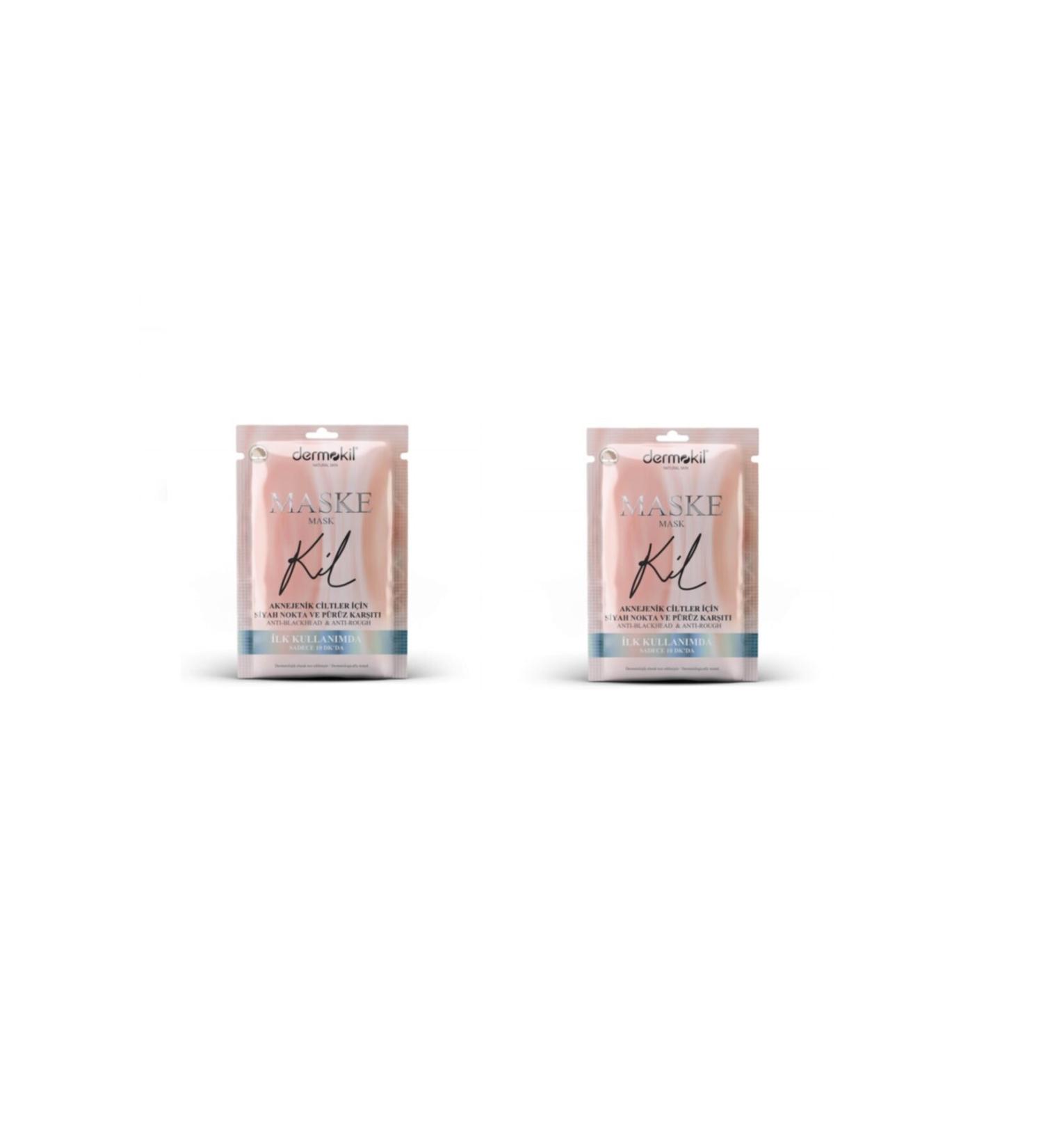 Dermokil 2 Pcs Advantage Package - Anti-Blackhead and Anti-Smooth Mask for Acnegenic Skin 15 Ml