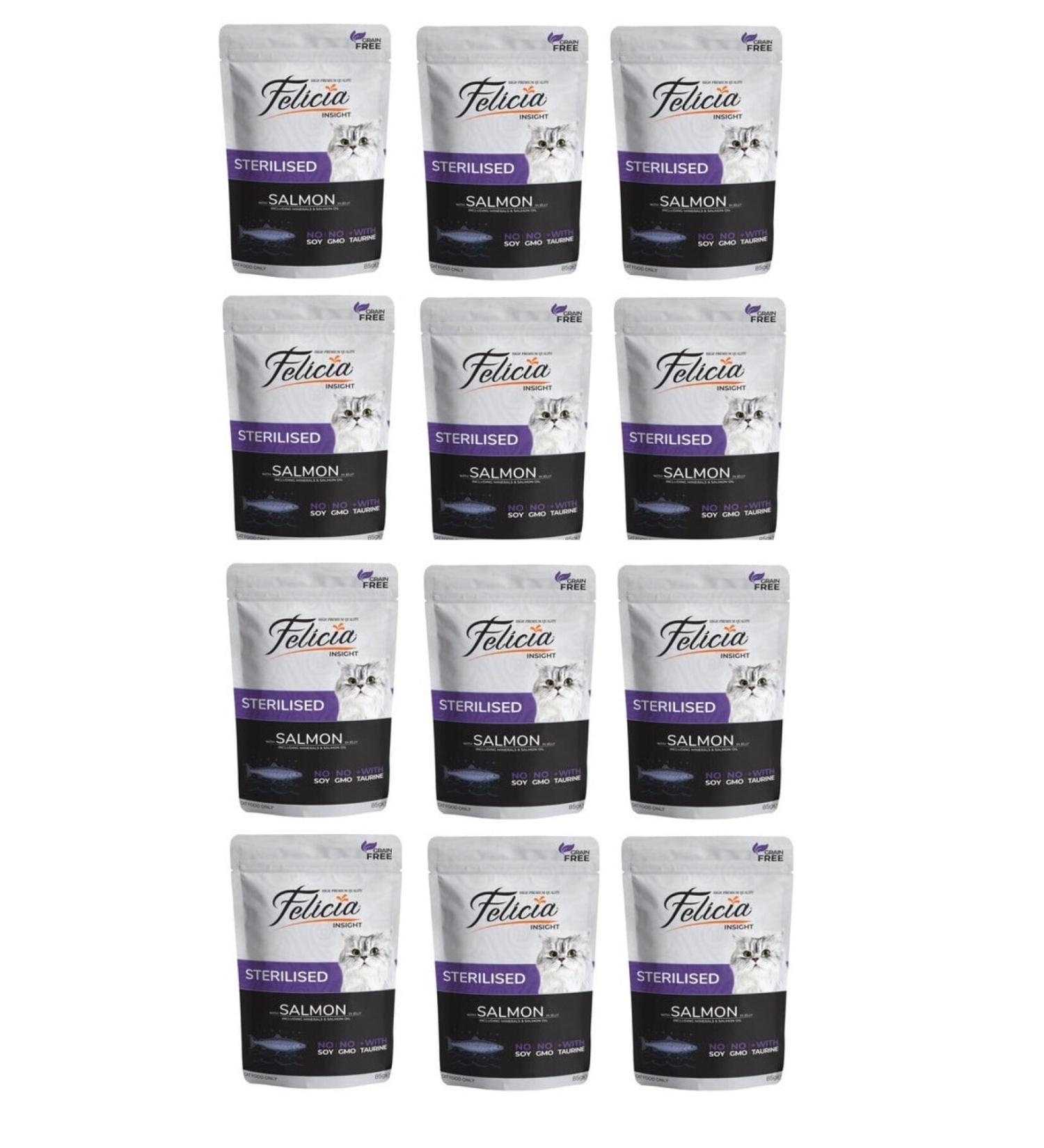Felicia Grain-Free Sterilized Barren Salmon Wet Food 85 Gr. X 12 Pieces
