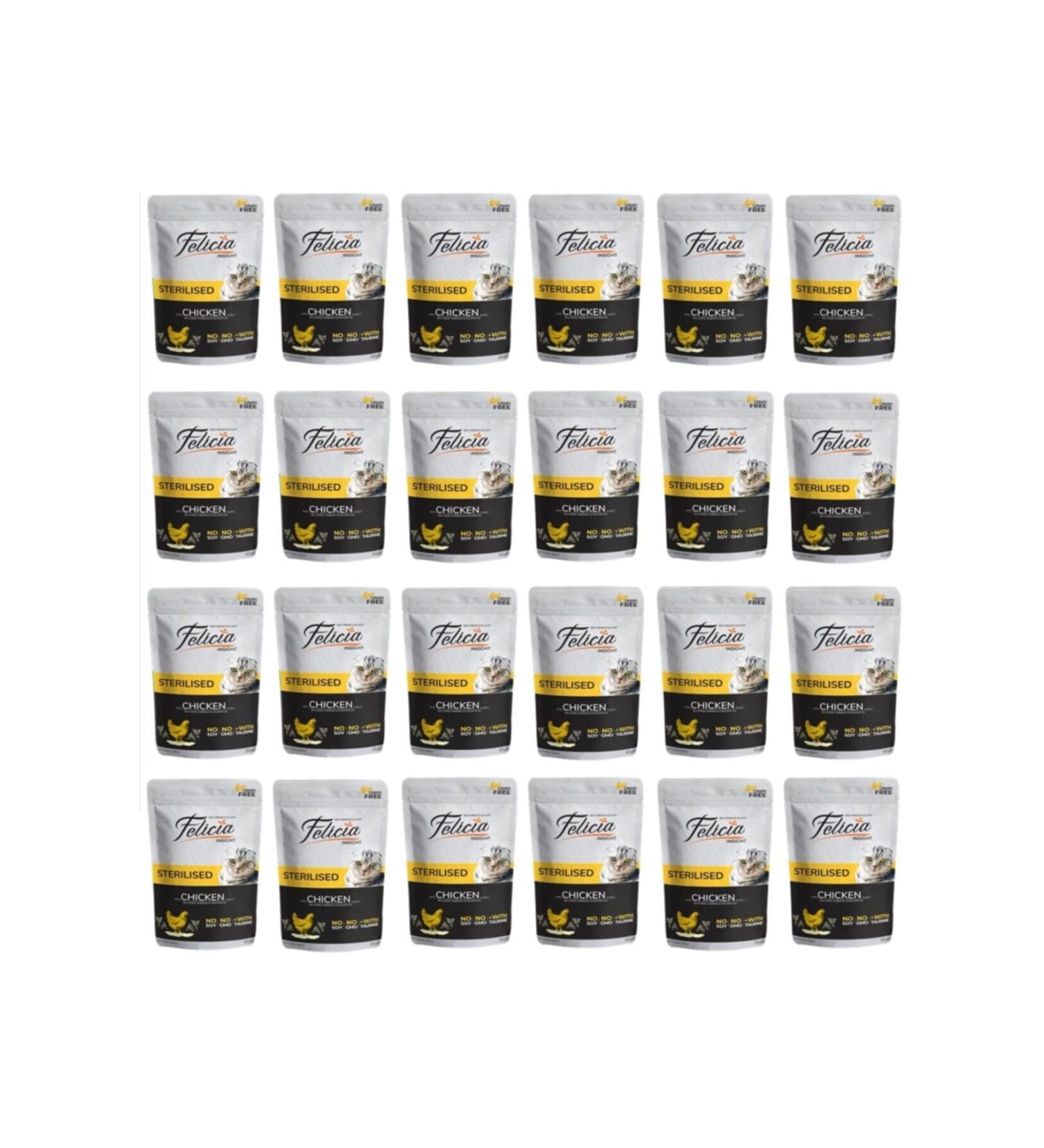 Felicia Grain-Free Chicken Sterilized Pouch Cat Canned Food 85 Gr 24' Package