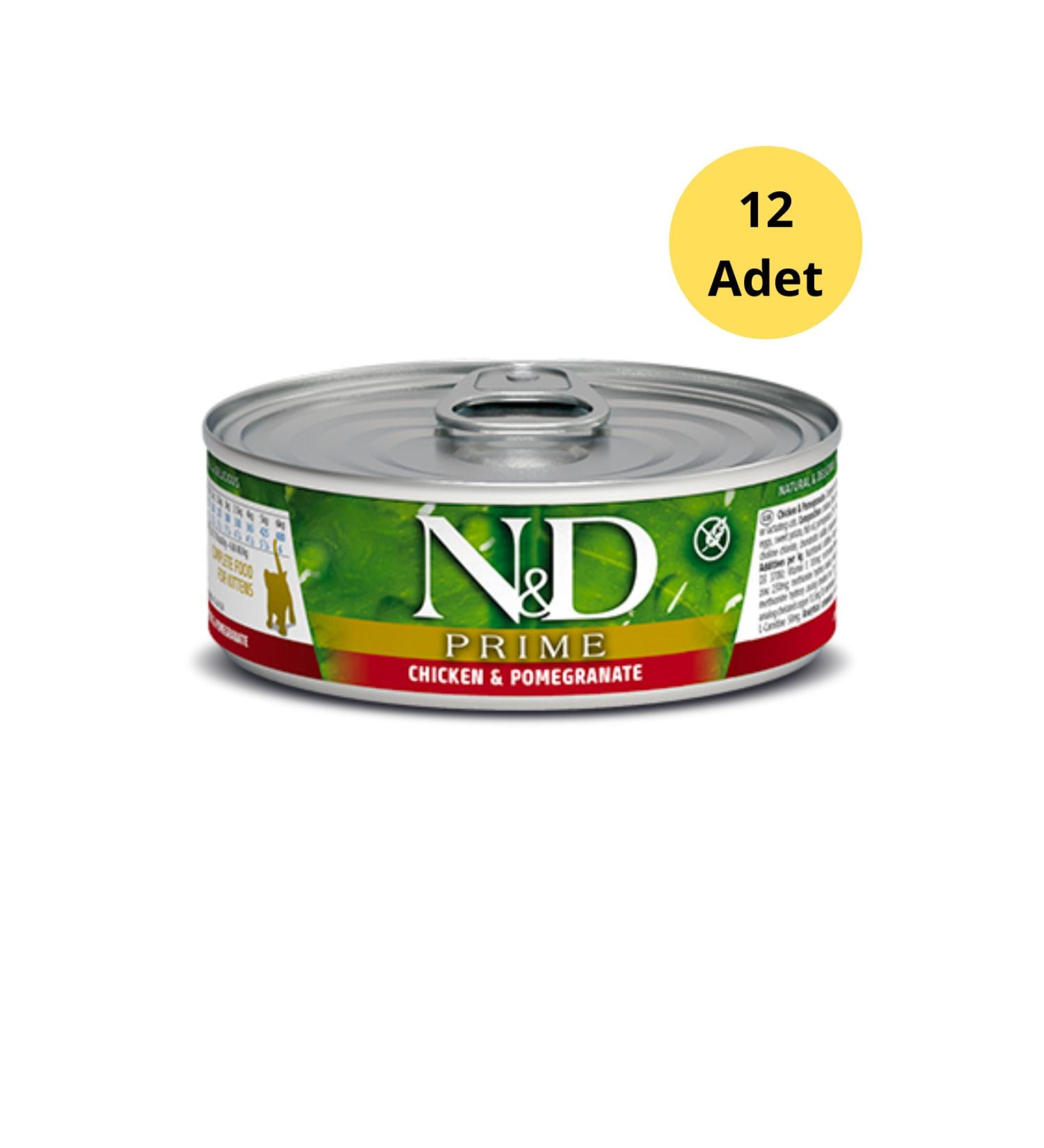 N & D Prime Chicken and Pomegranate Adult Cat Canned Food 80 G X 12 Pieces