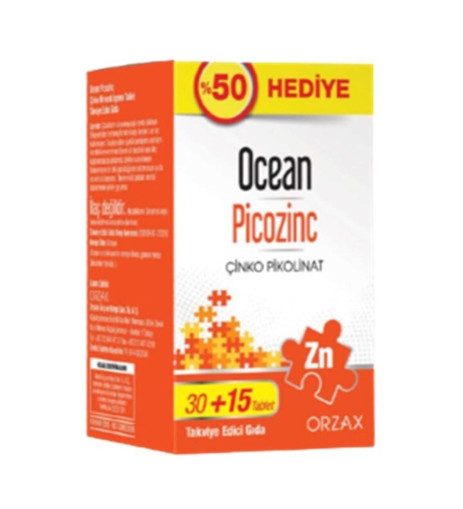Ocean Picozinc Zinc Supplement 15 Mg 45 Tablets