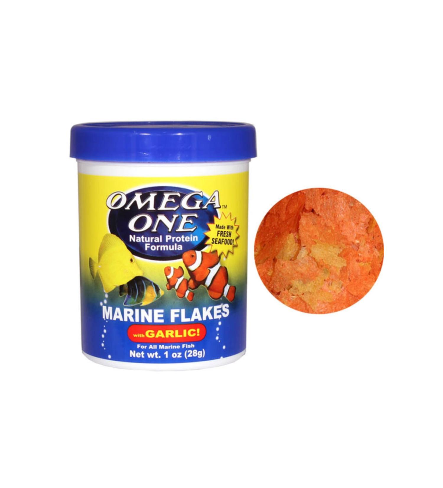 OMEGA ONE Marine Flakes With Garlic Flake Food 28g