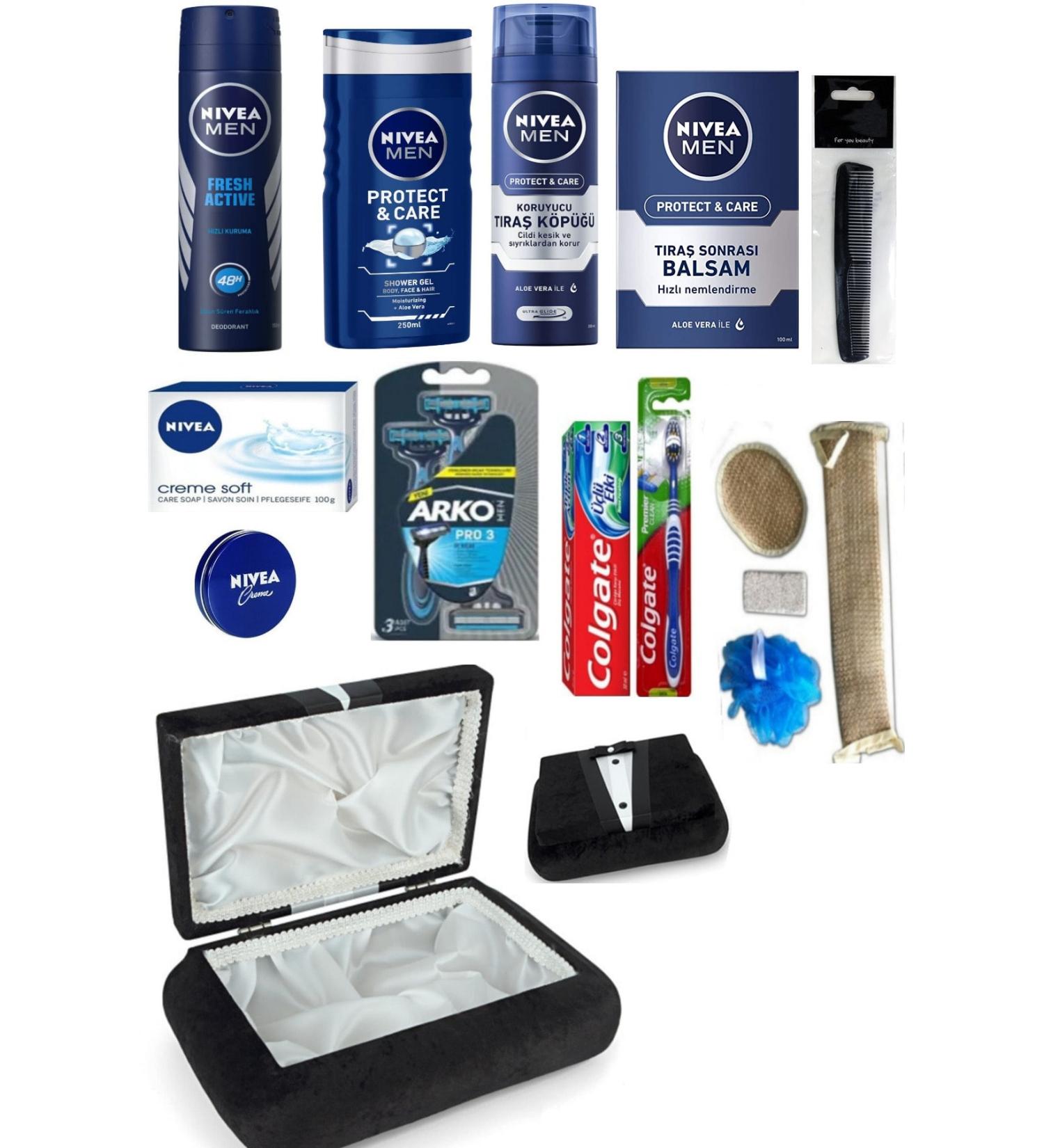 NIVEA Groom Engagement Wedding Dowry Chest - Bath Loofah Set