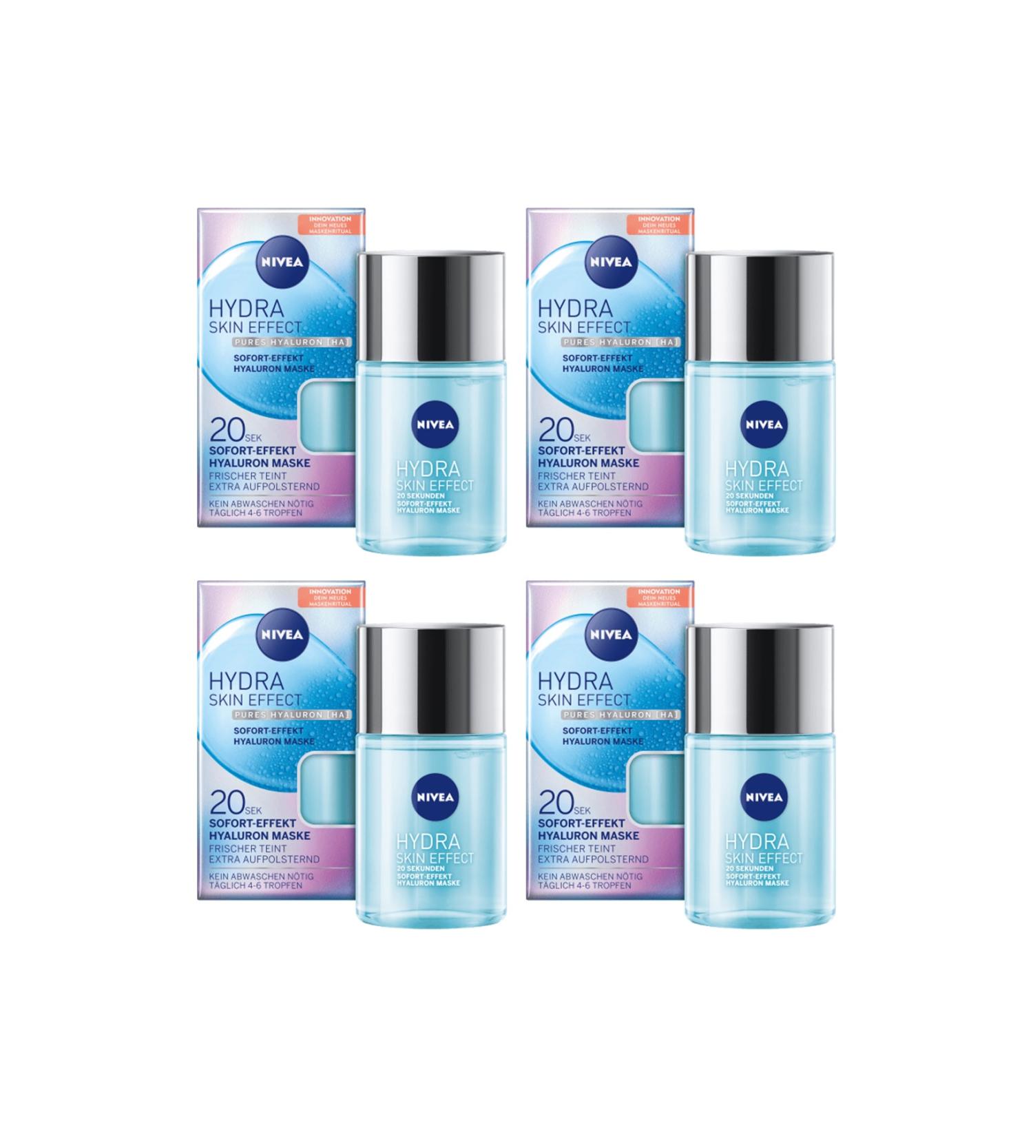 NIVEA Hydra Skin Effect Instant Mask Effect Liquid Mask in 20 Seconds 100 ml X 4 Pieces