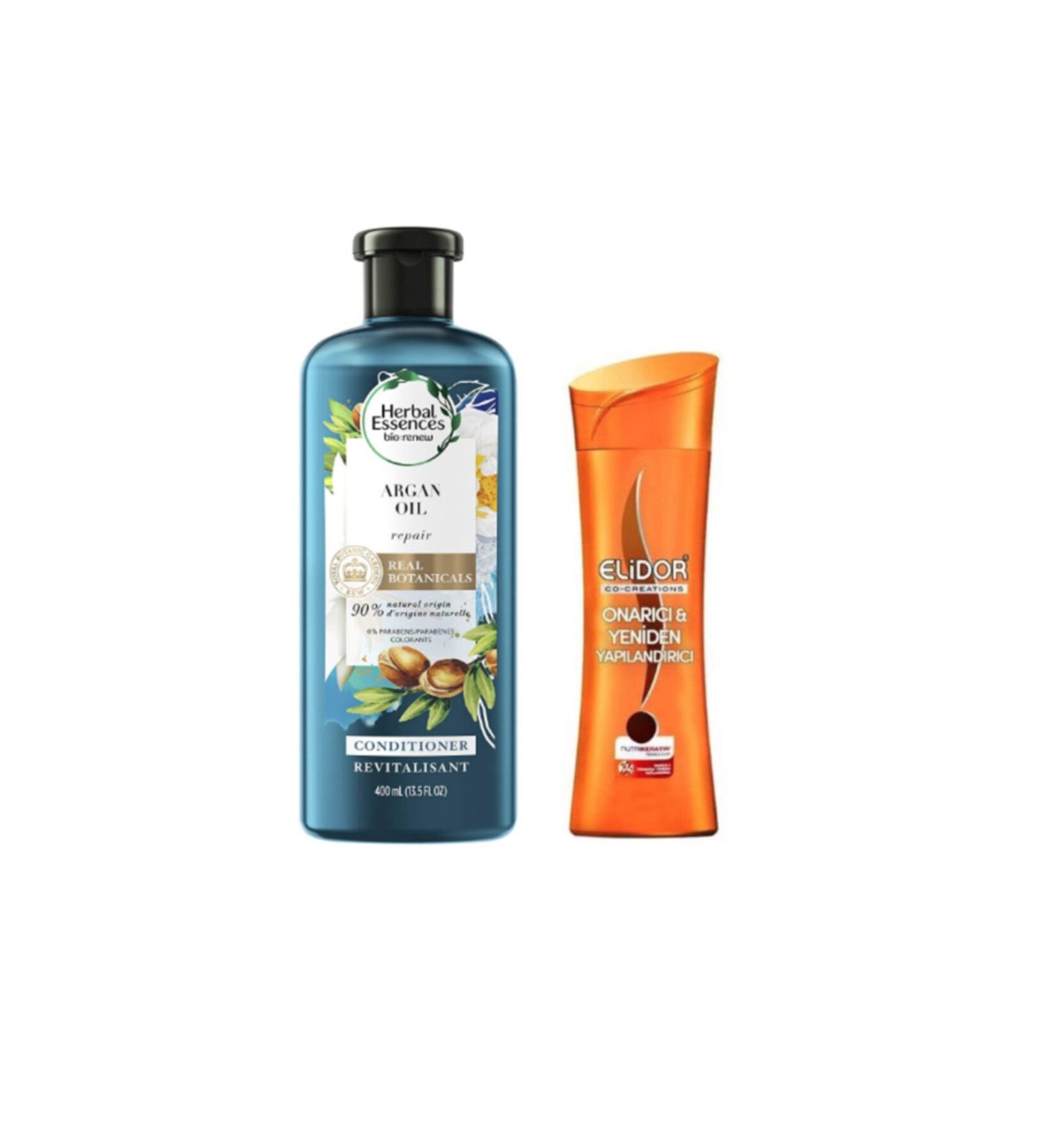 Herbal Essences Argan Oil Shampoo 400 Ml + Elidor Shampoo Instant Repair Care 200 Ml
