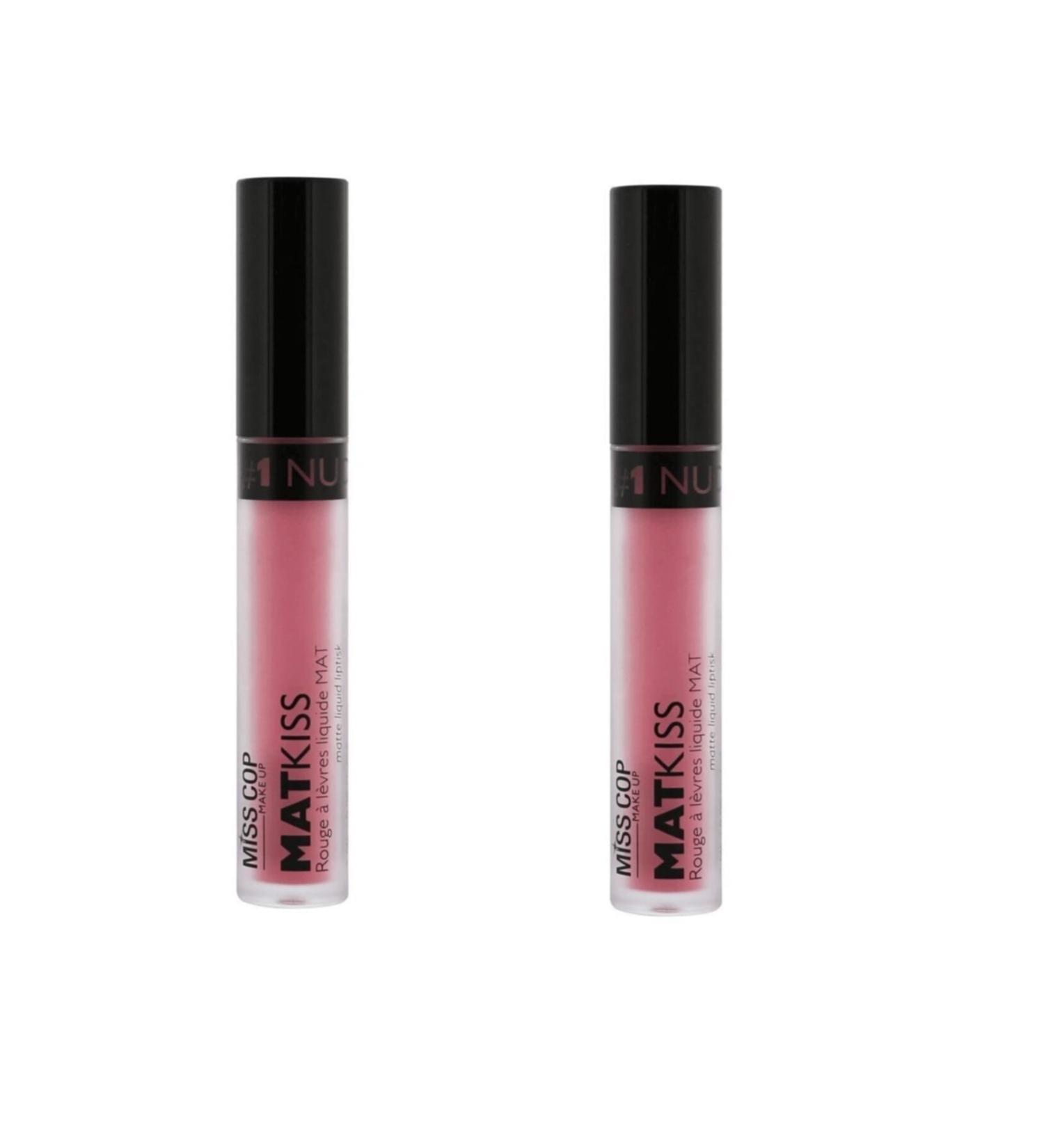 MISS COP Matte Kiss Liquid Lipstick No:1 Nude 2 Pieces