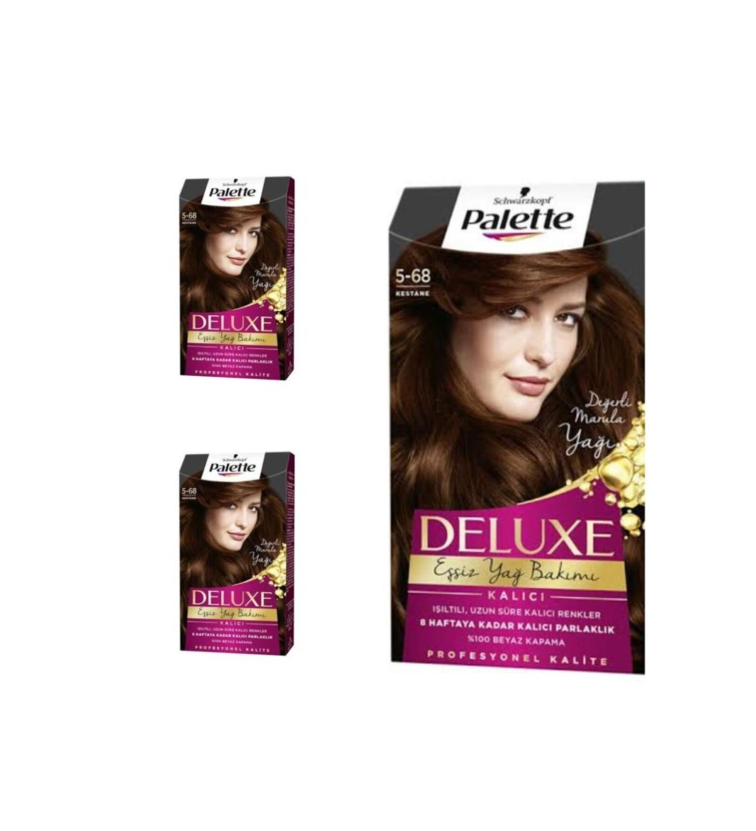 Palette Deluxe Hair Dye 5-68 Chestnut 3 Pieces