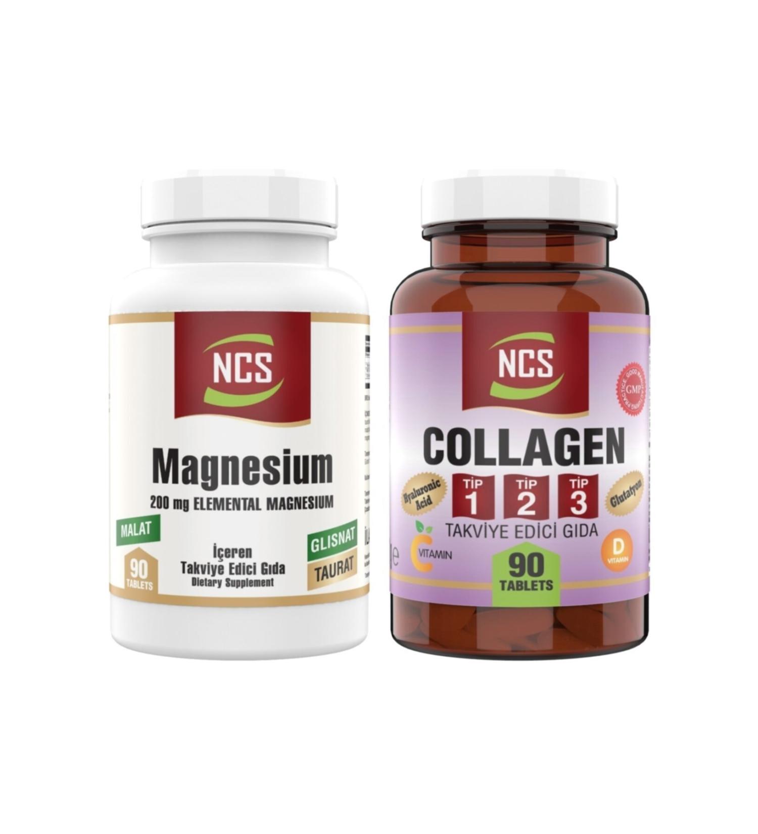 Ncs Collagen Type 1-2-3 (collagen) 90 Tablets Magnesium Malate Taurate Glycinate 90 Tablets