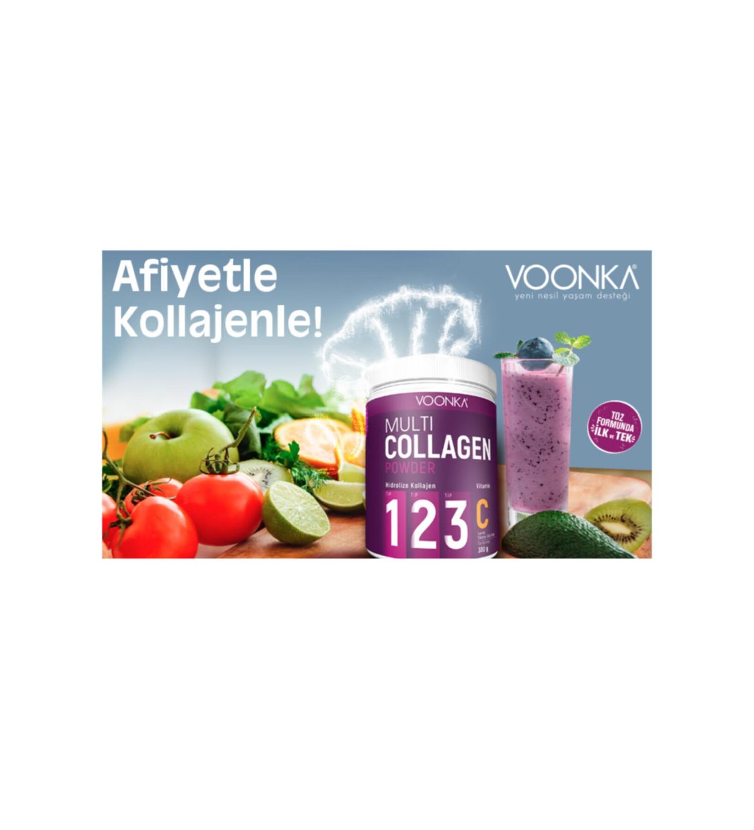 Voonka Multi Collagen Powder Hydrolyzed Collagen (Type I&II&III) Vitamin C Containing Supplementary Food - Buy Online on GoSupps.com