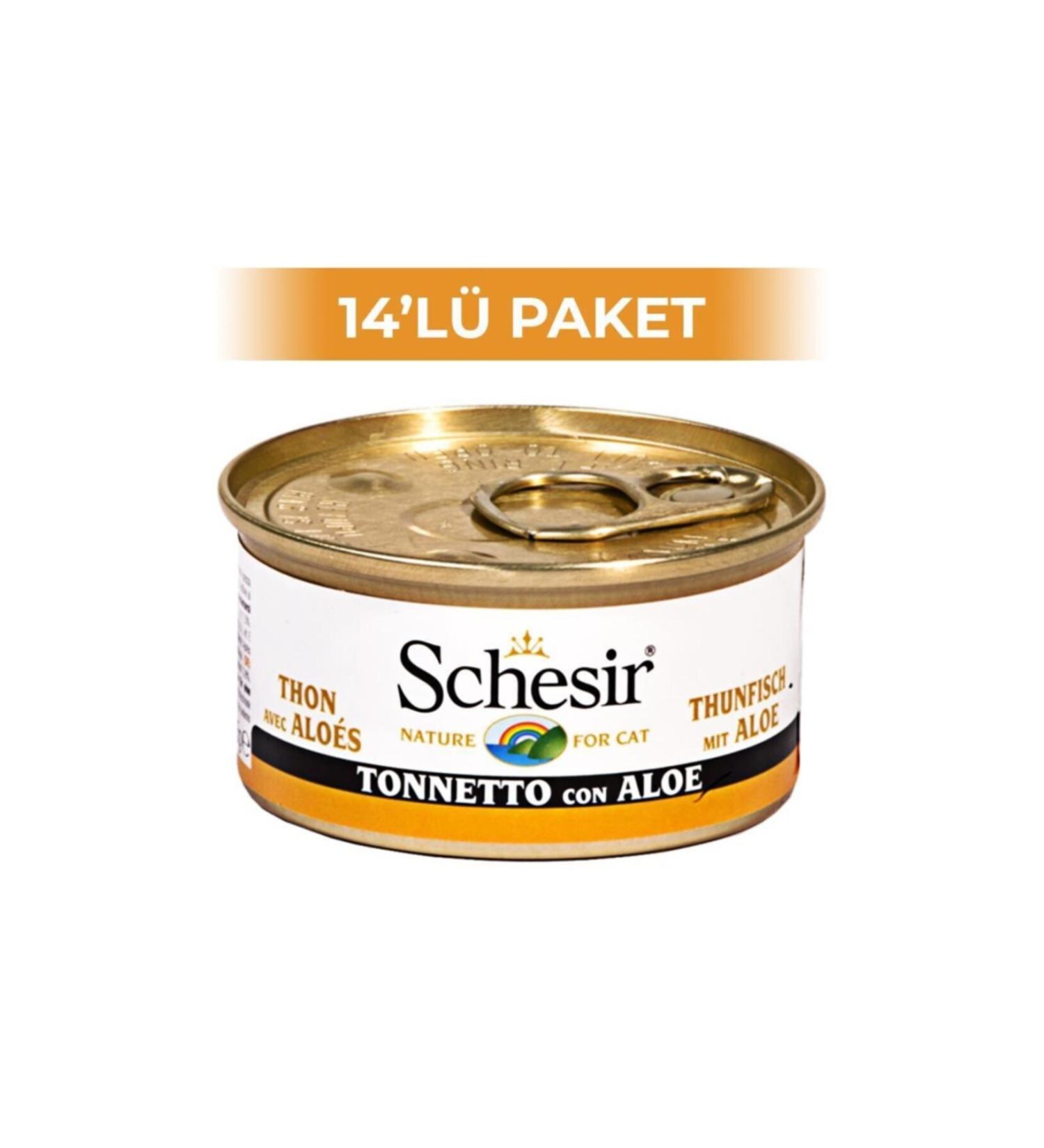 Schesir Tuna Aloevera Cat Canned Food 85 gr 14 Pieces