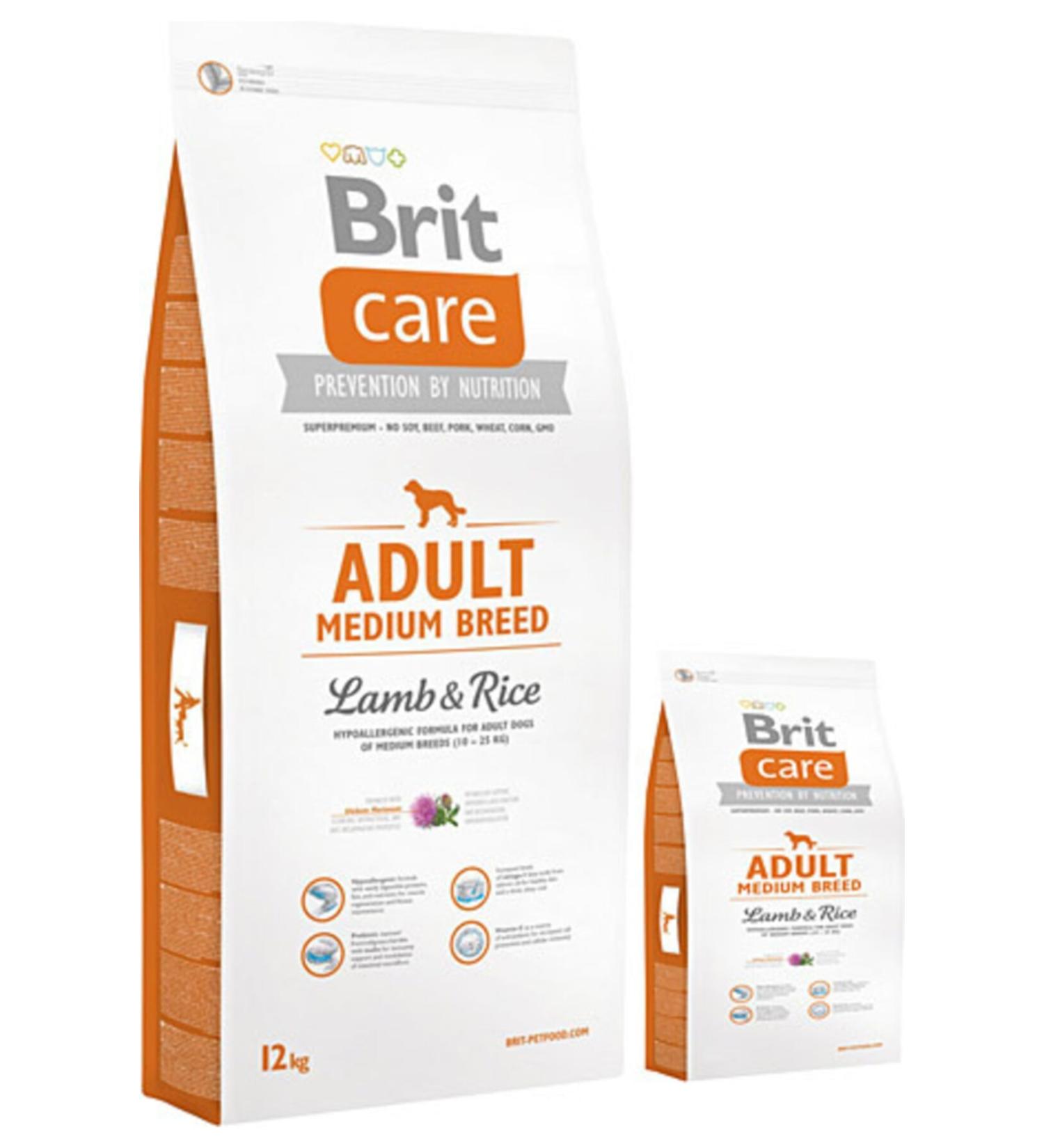 Brit Care Adult Medium Lamb Meat Medium Breed Adult Dog Food 12 kg