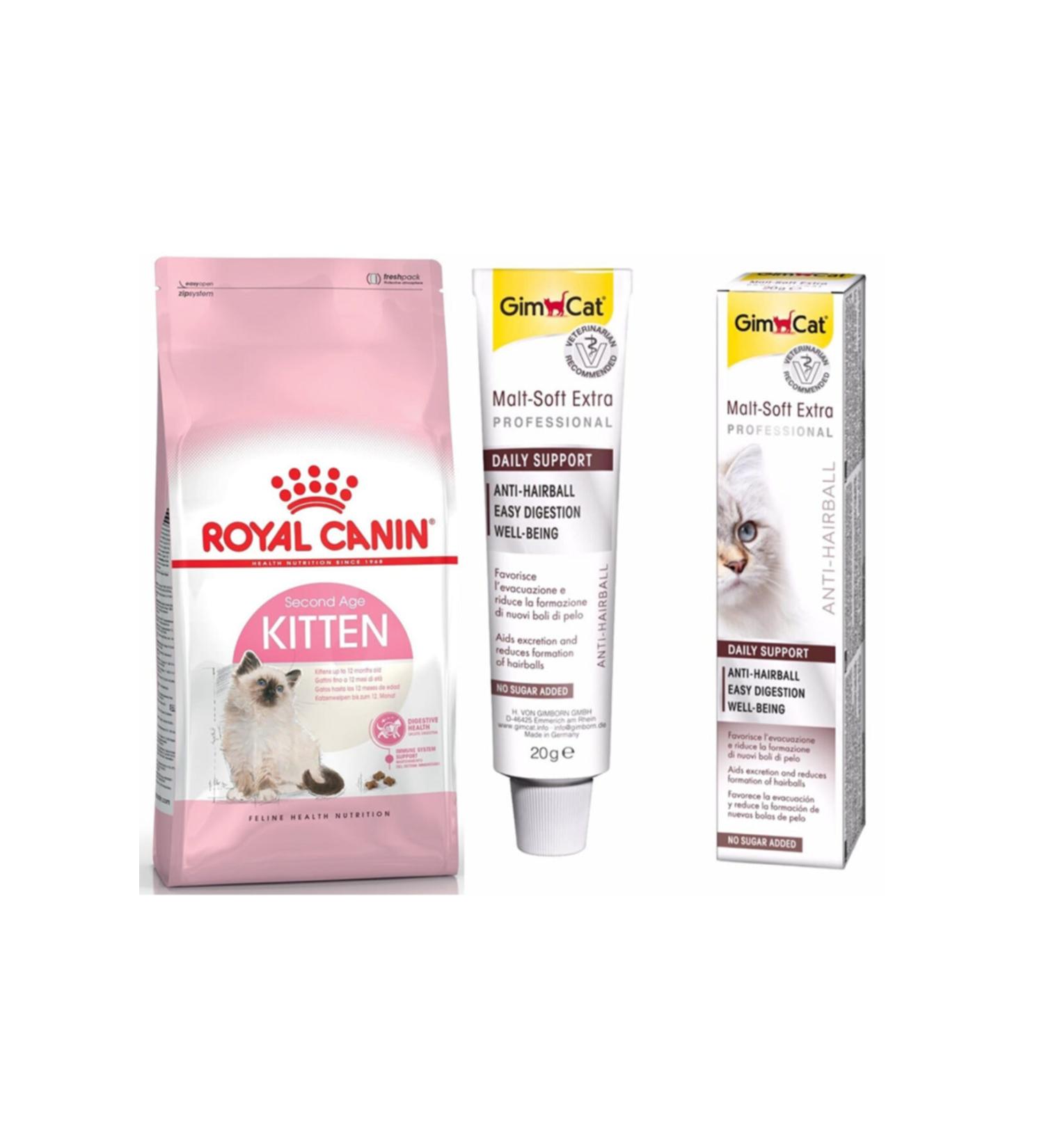 Royal Canin Kitten Kitten Cat Food 2 Kg + Gimcat Cat Malt 20 Gr (original)