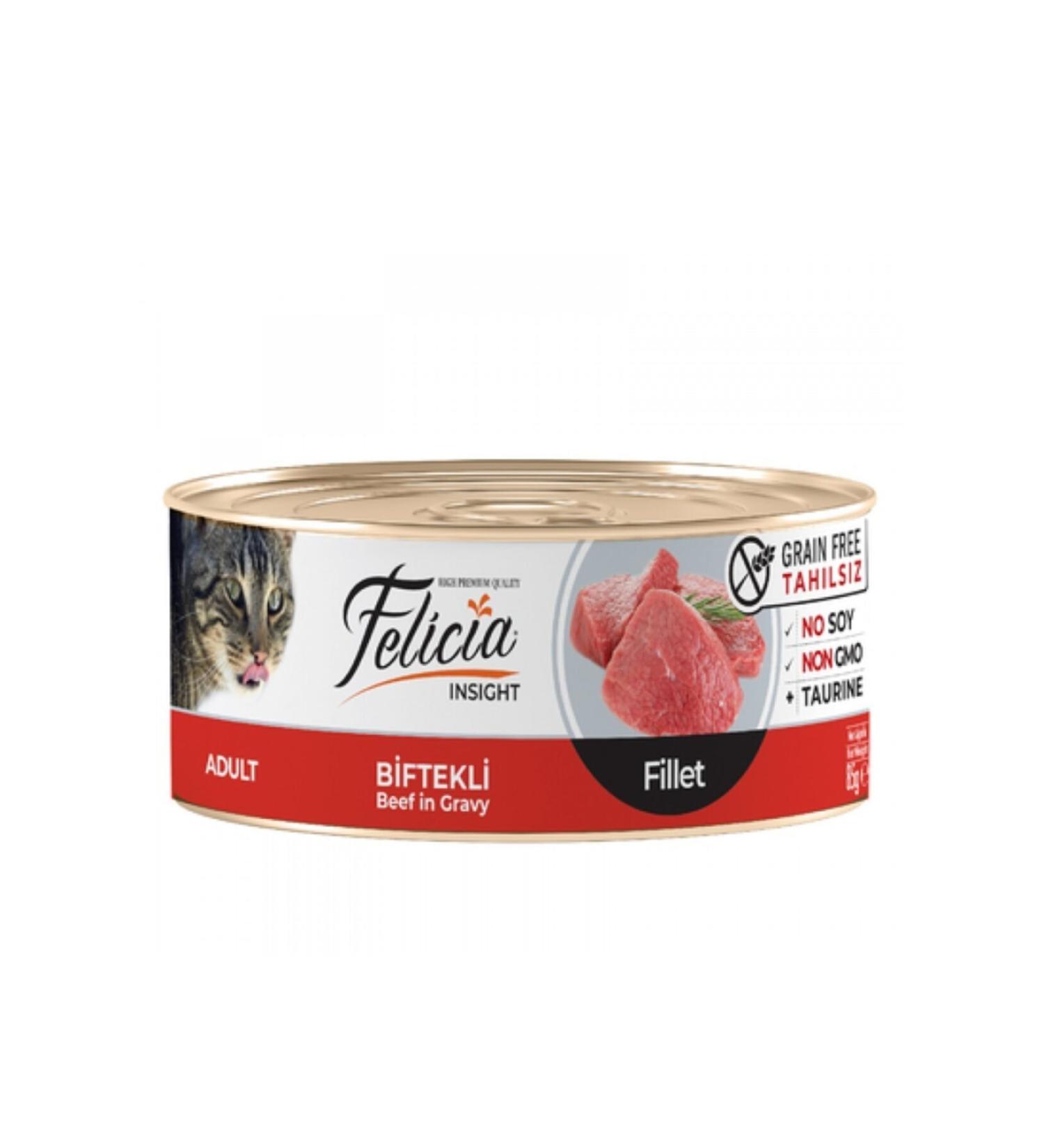 Baylanpet Felicia Grain-Free 85 Gr - Steak Fillet Canned Cat Food 6x85gr