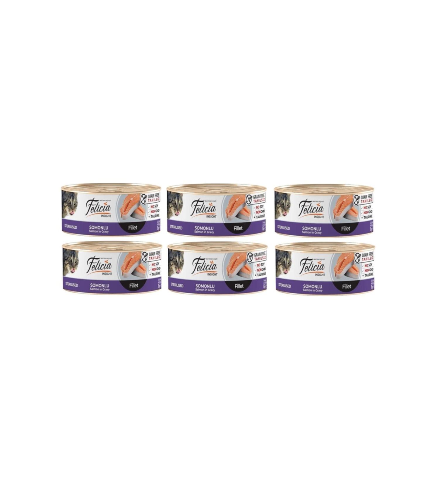 Felicia Grain-Free Sterilized Salmon Fillet Cat Canned Food 85 Gr. X 6 Pieces