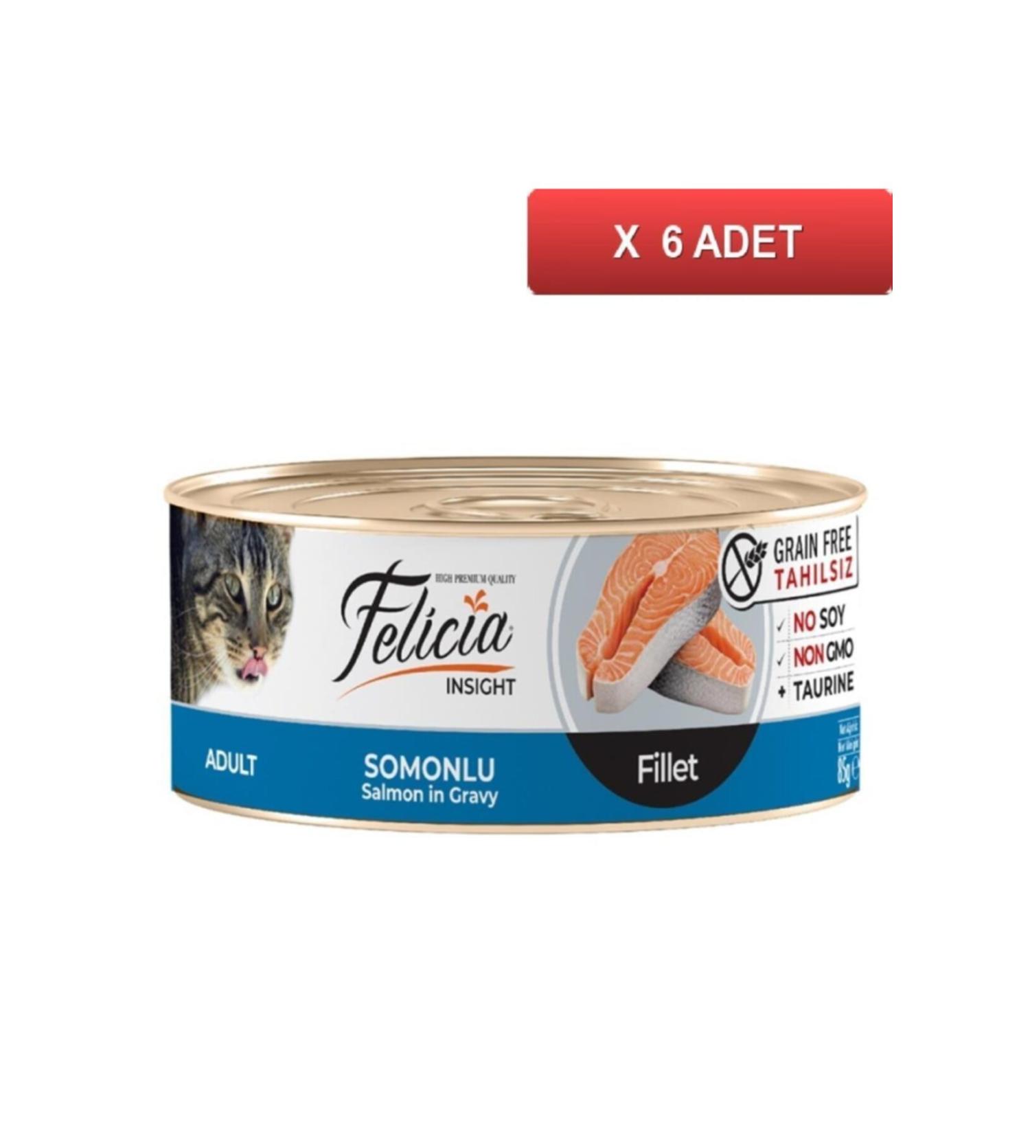 Felicia Salmon Fillet Grain-Free Cat Canned Food 85 Gr (6 Pieces)