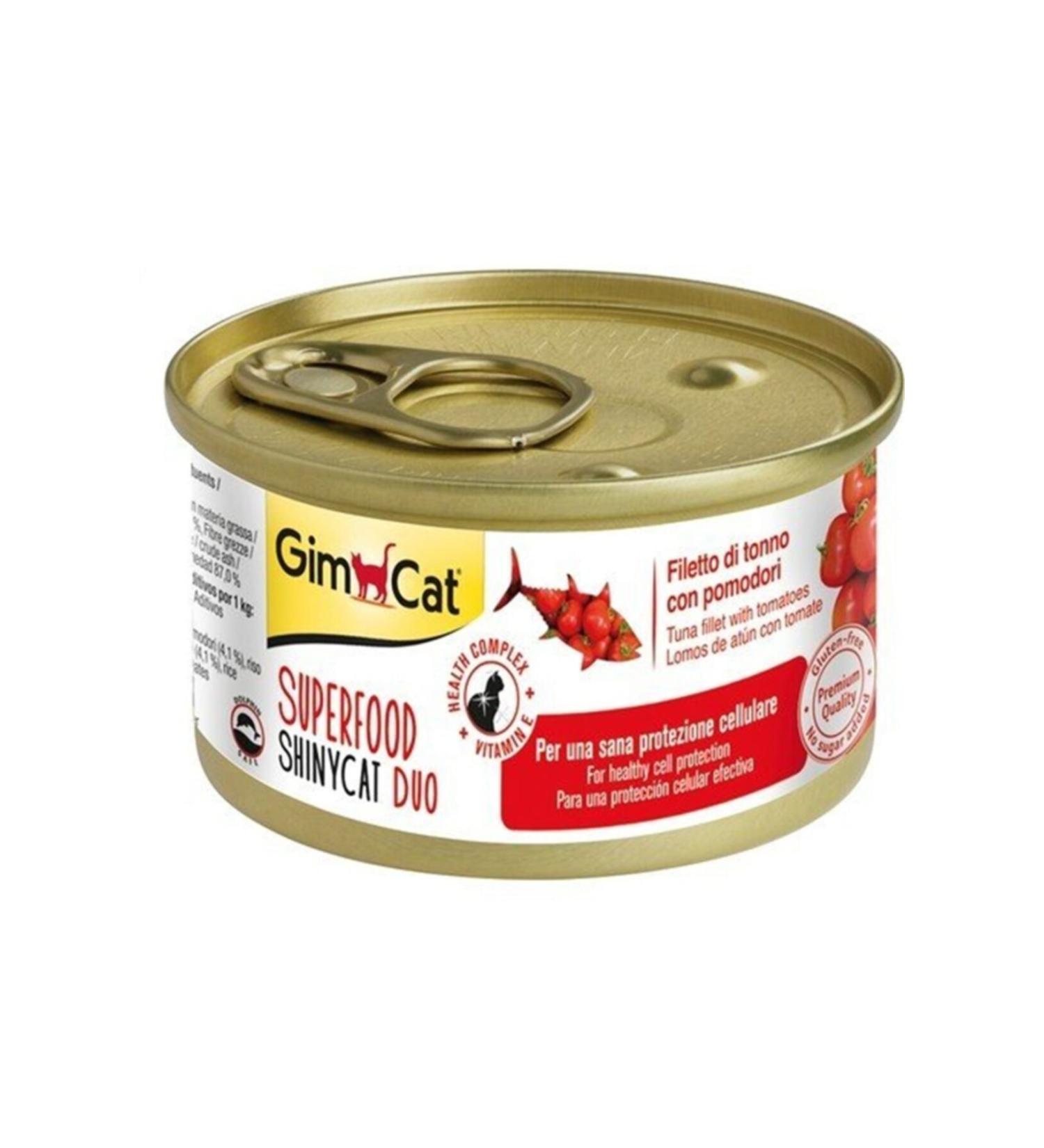 Gimcat Shinycat Sf Fillet Canned Cat Food Tuna Fish Tomato 70gr