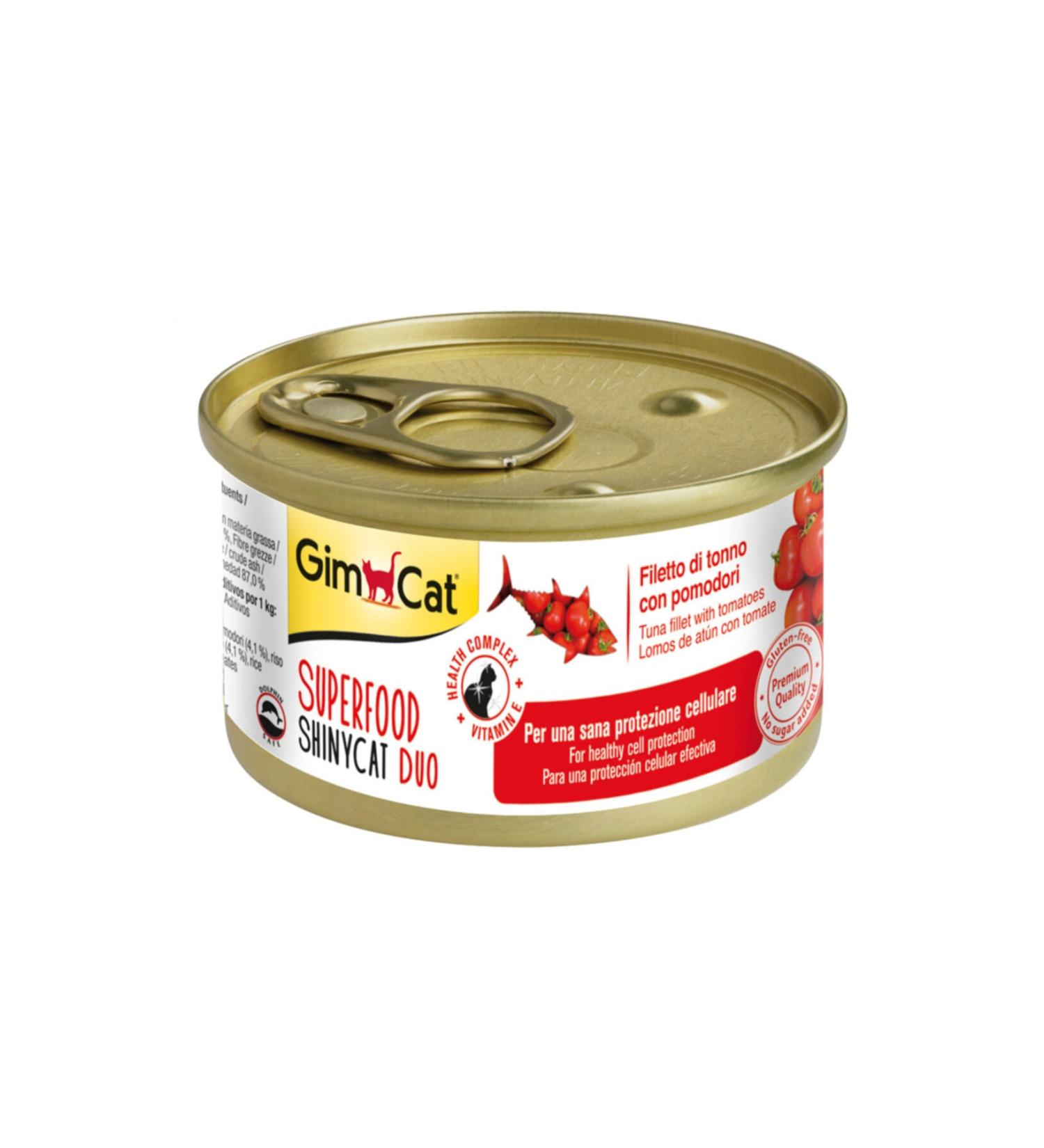 Gimcat Shinycat Tuna Fish Tomato Canned Cat Food 70 Gr X 6 Pieces